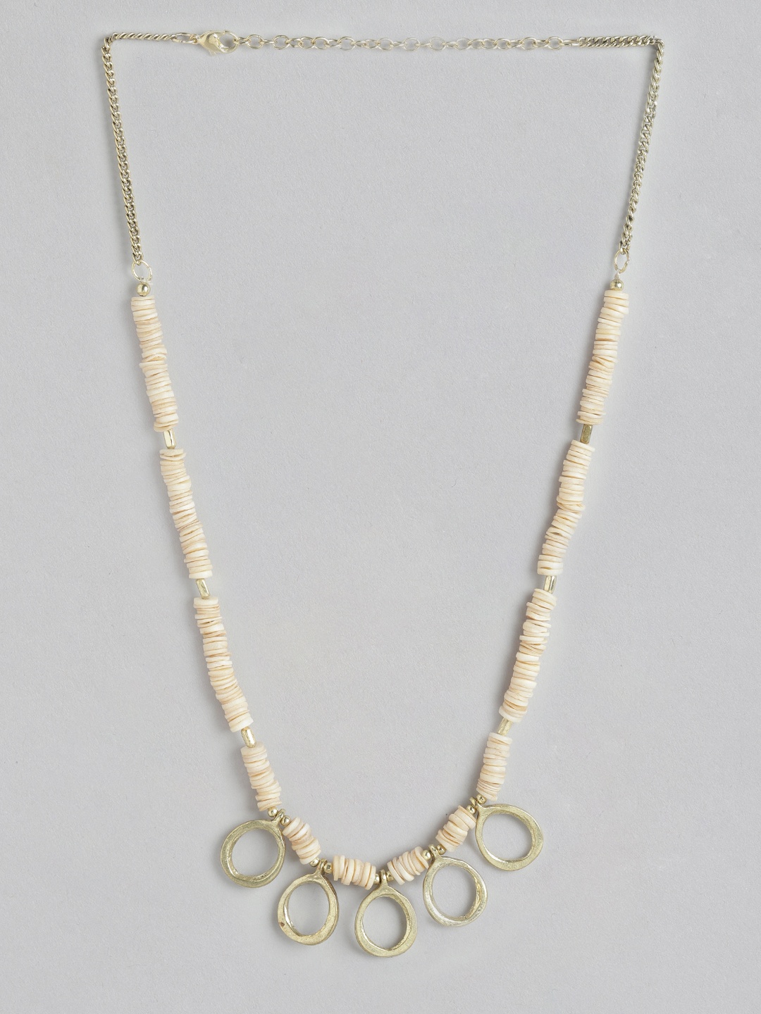 

RICHEERA Beige & Gold-Toned Beaded Necklace