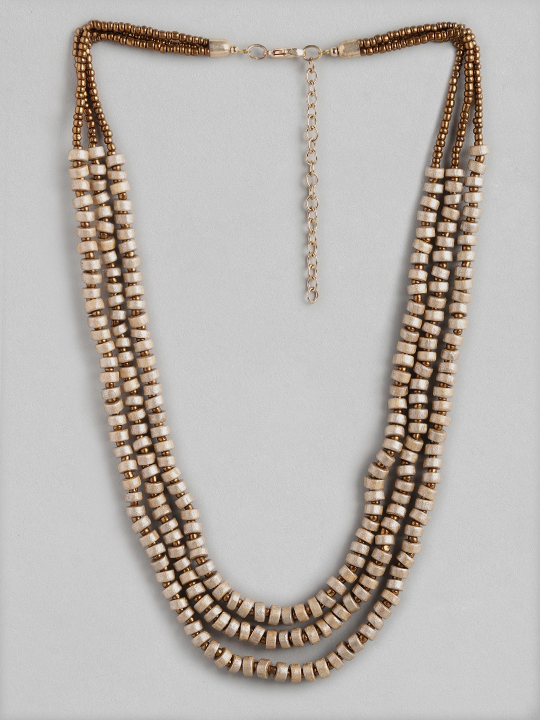 

RICHEERA Gold-Toned & Beige Layered Necklace