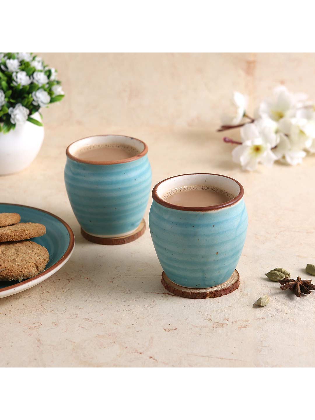 

Wonderchef Set Of 2 Blue & Brown Teramo Stoneware Kulladhs