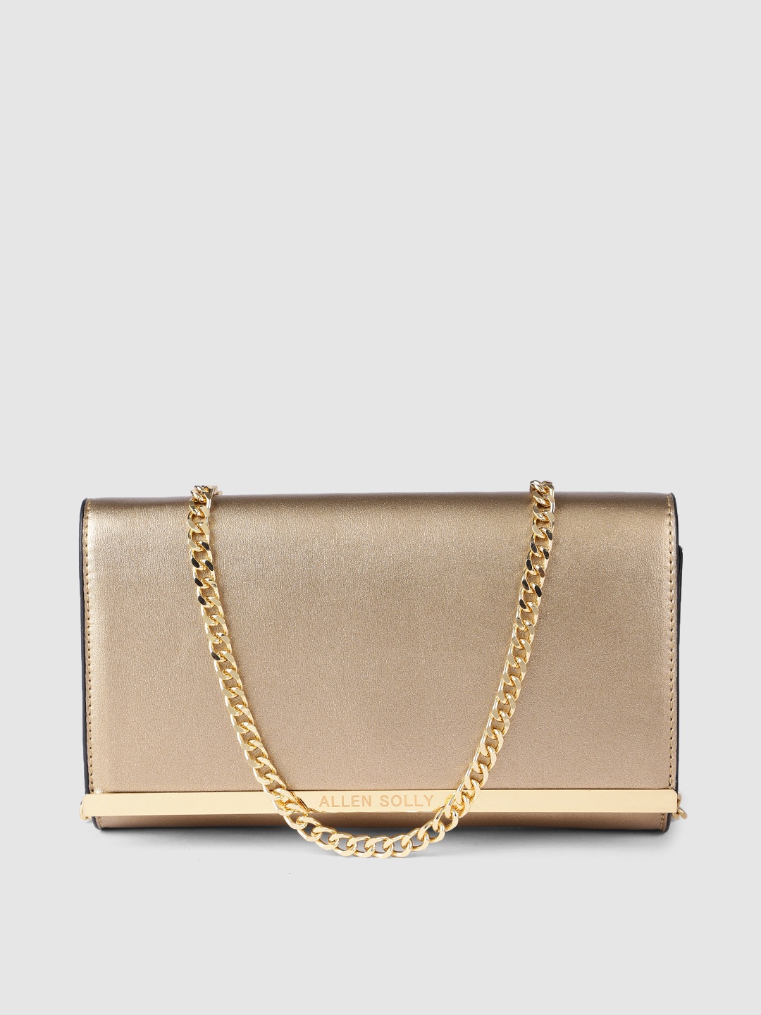 

Allen Solly Champagne Solid Structured Sling Bag