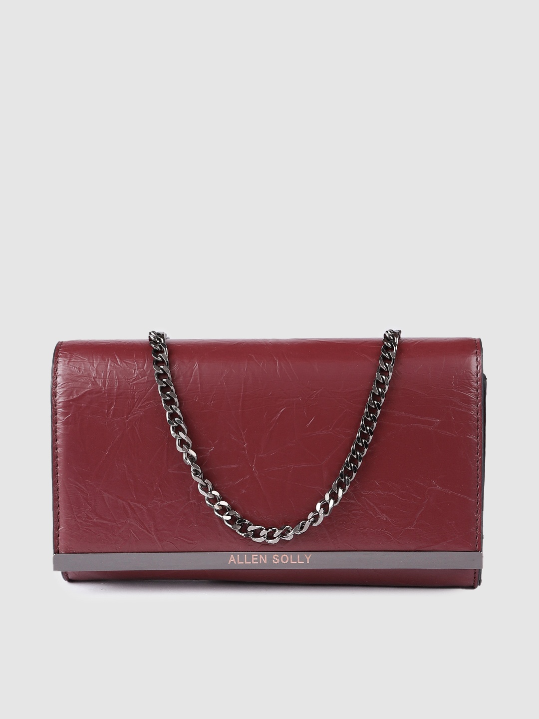 

Allen Solly Women Burgundy Solid Purse Clutch