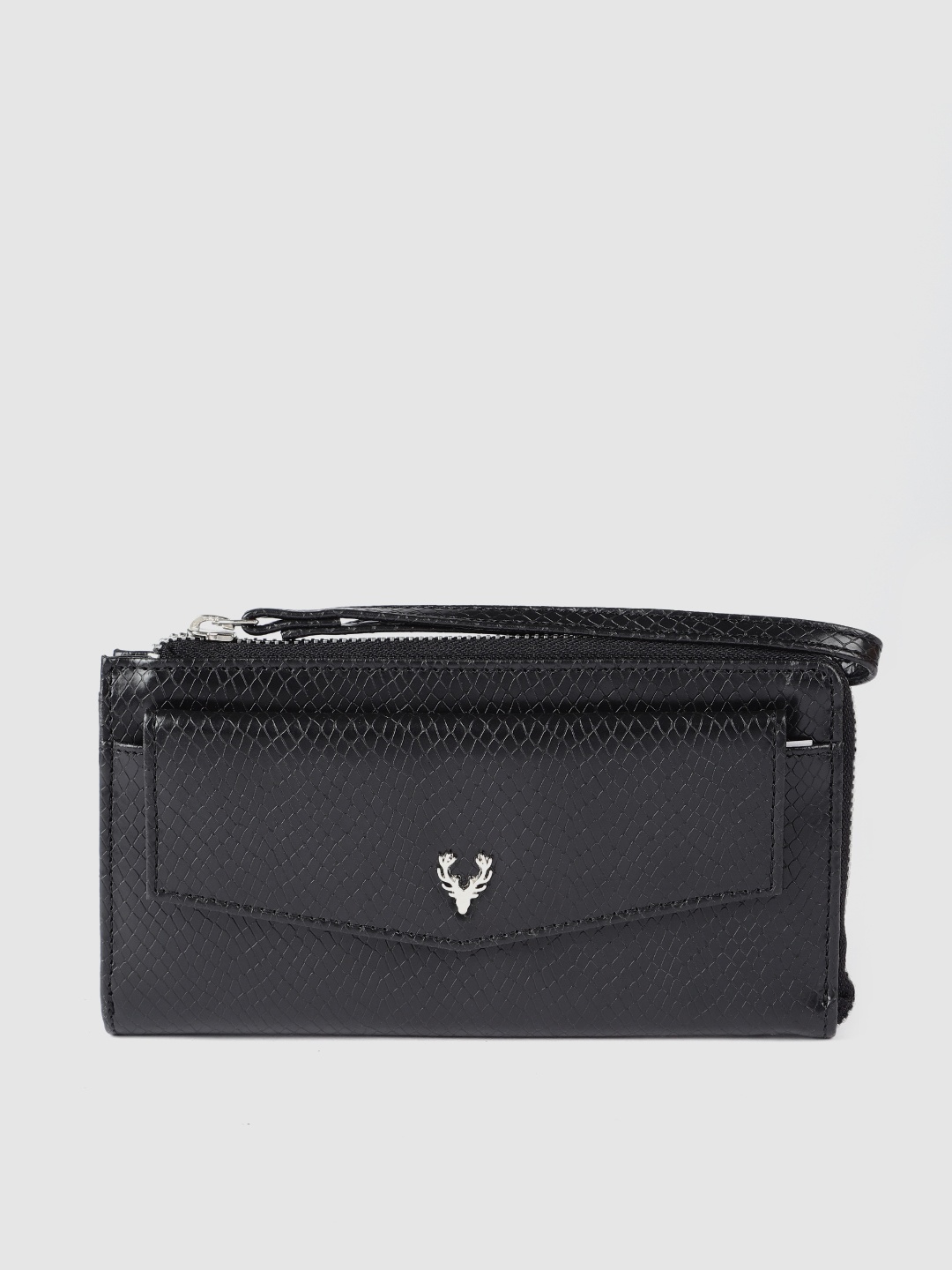 

Allen Solly Women Black Textured Zip Around Wallet