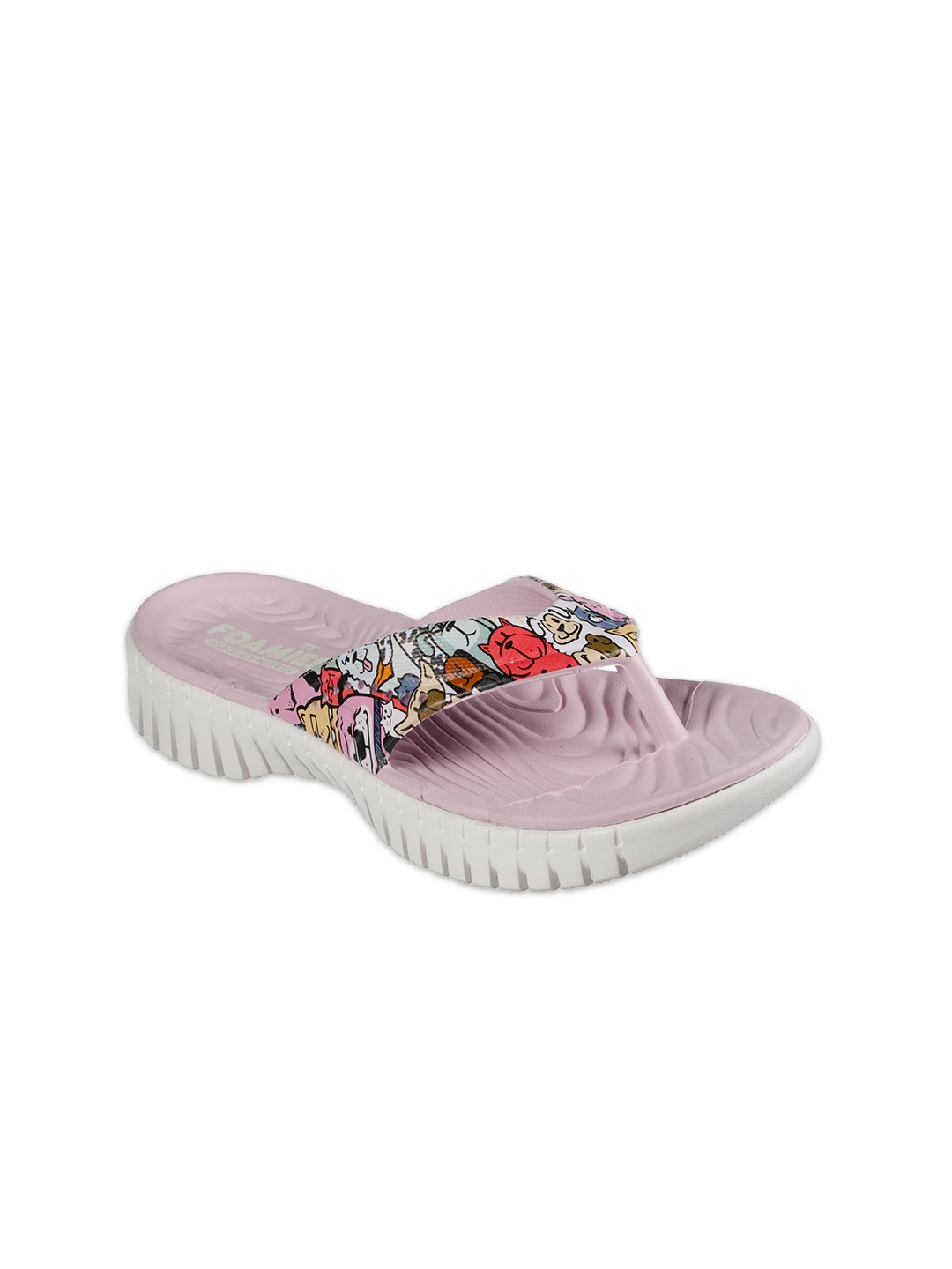 

Skechers Women Purple Printed Open Toe Flats
