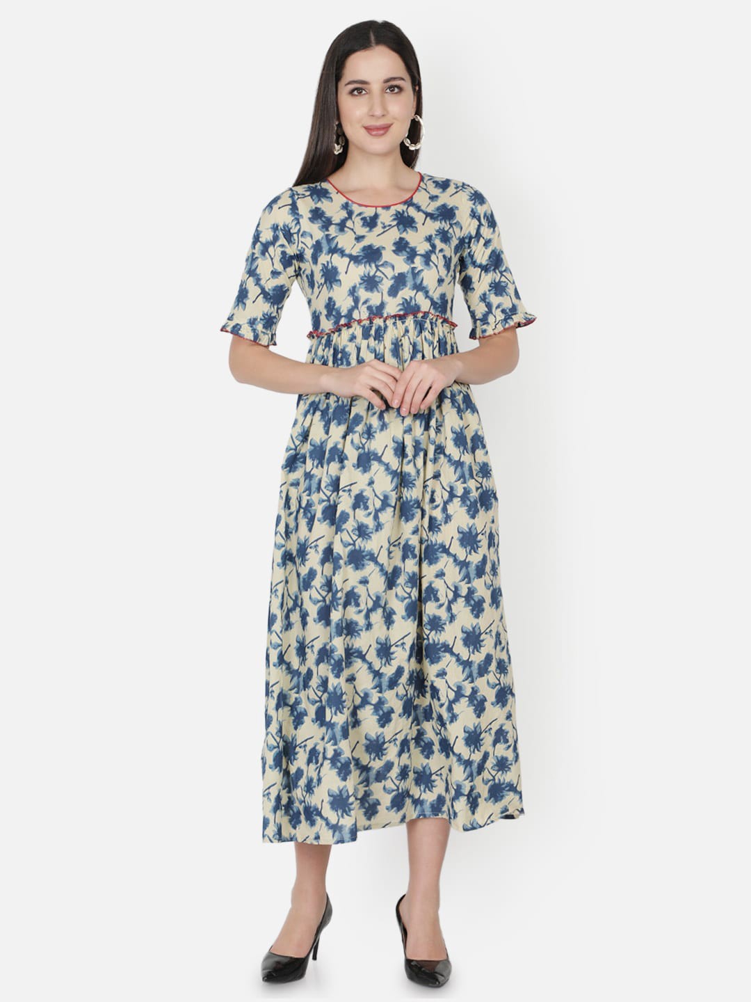 

TRISHLA INDIA Women Multicoloured Floral Midi Dress, Multi