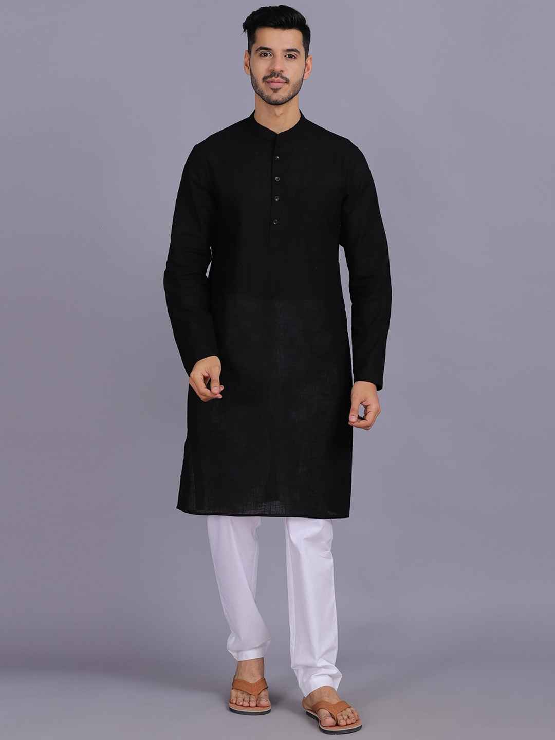 

Waahiba Men Black Kurta with Pyjamas