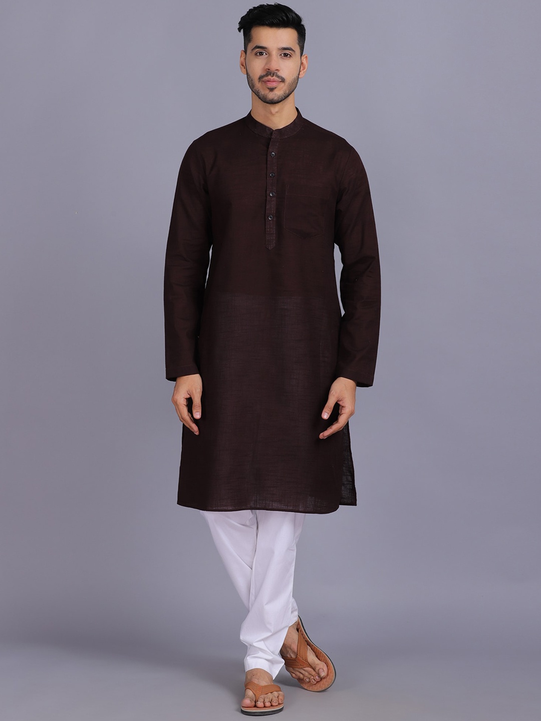 

Waahiba Men Coffee Brown Kurta with Pyjamas