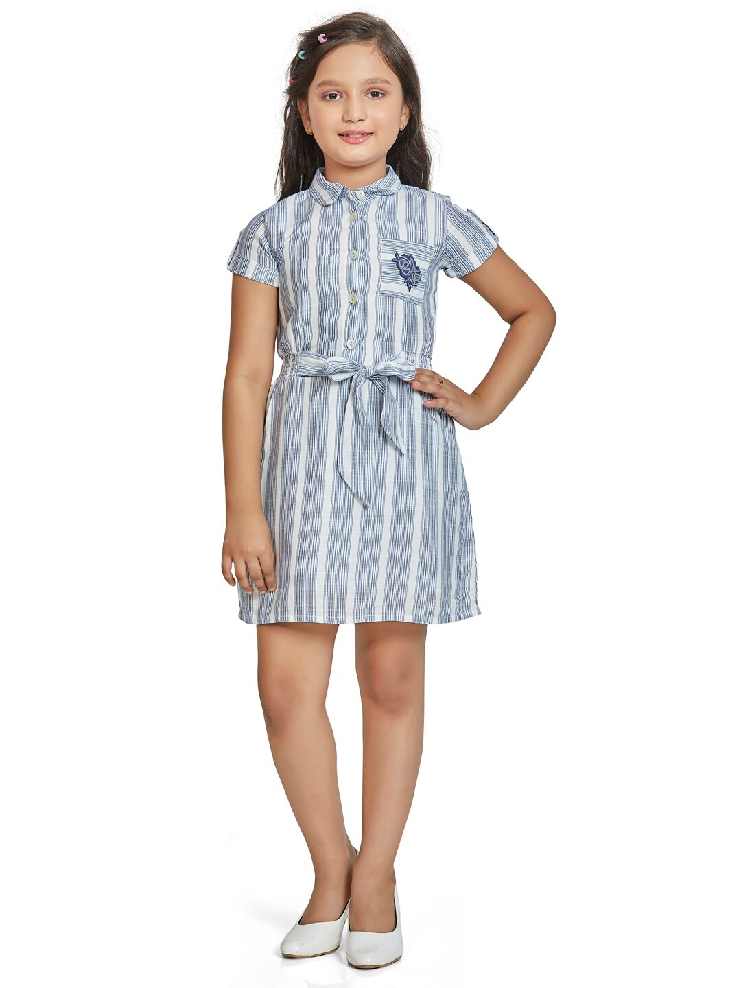 

Peppermint Blue Striped Shirt Dress