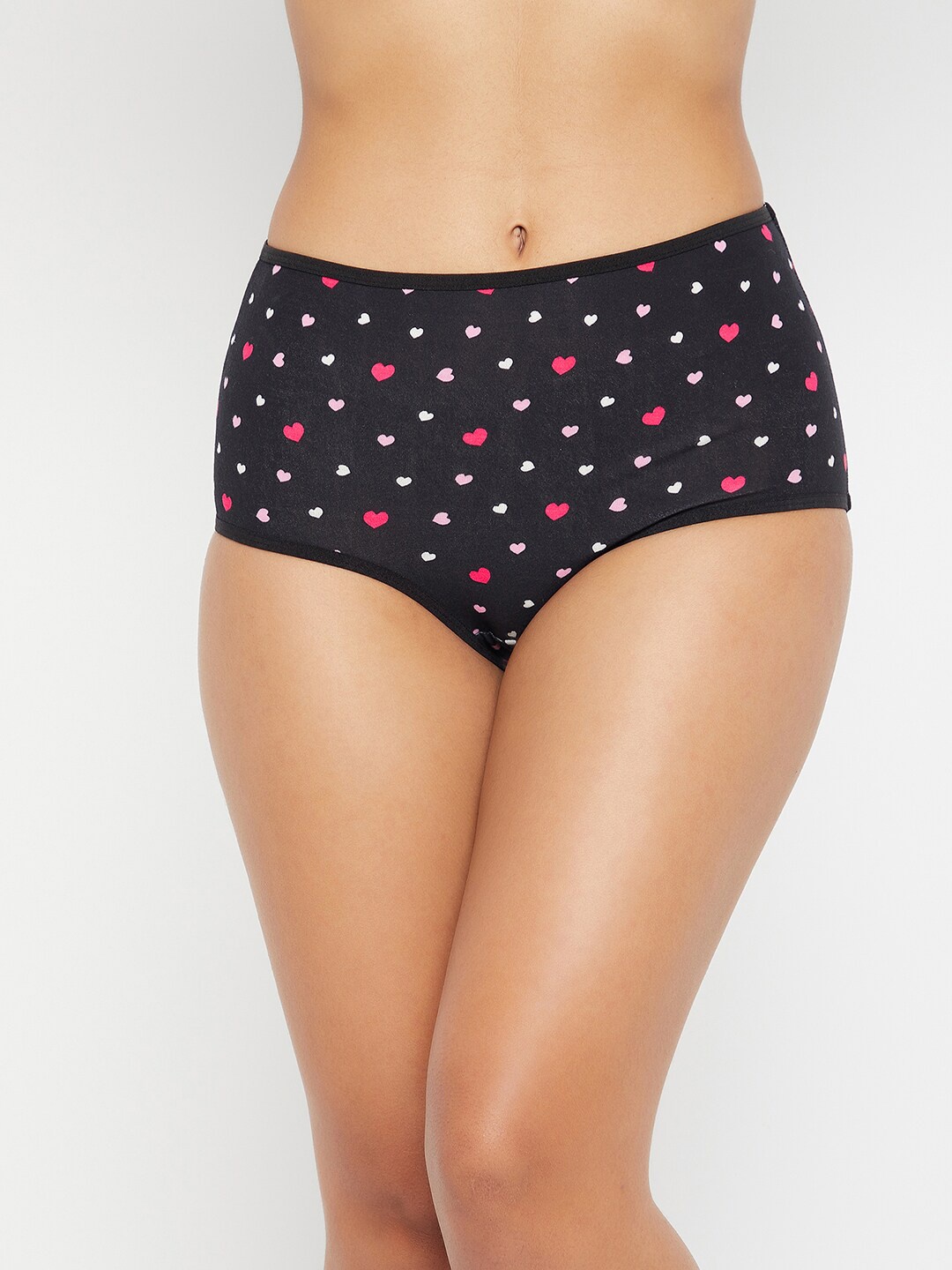 

Clovia Women Black Printed Pure Cotton Hipster Briefs