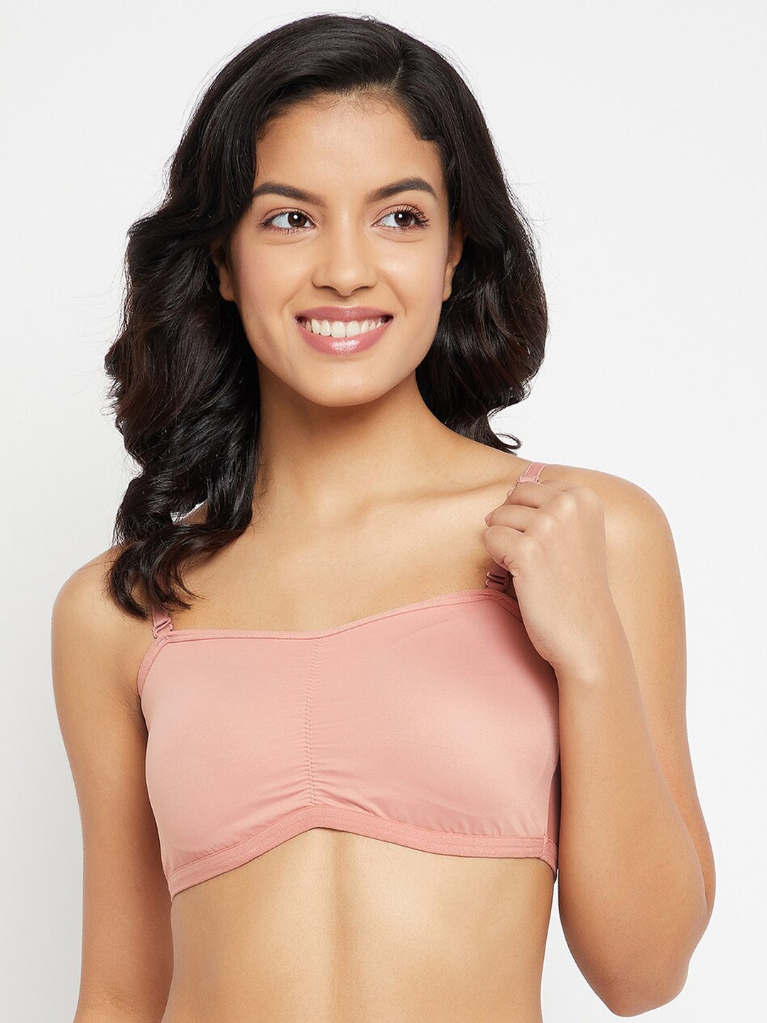 

Clovia Pink Solid Beginners Bra - Wireless