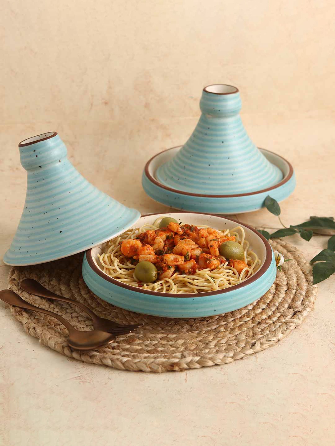 

Wonderchef Turquoise Blue Teramo Stoneware Tagine Serveware Set