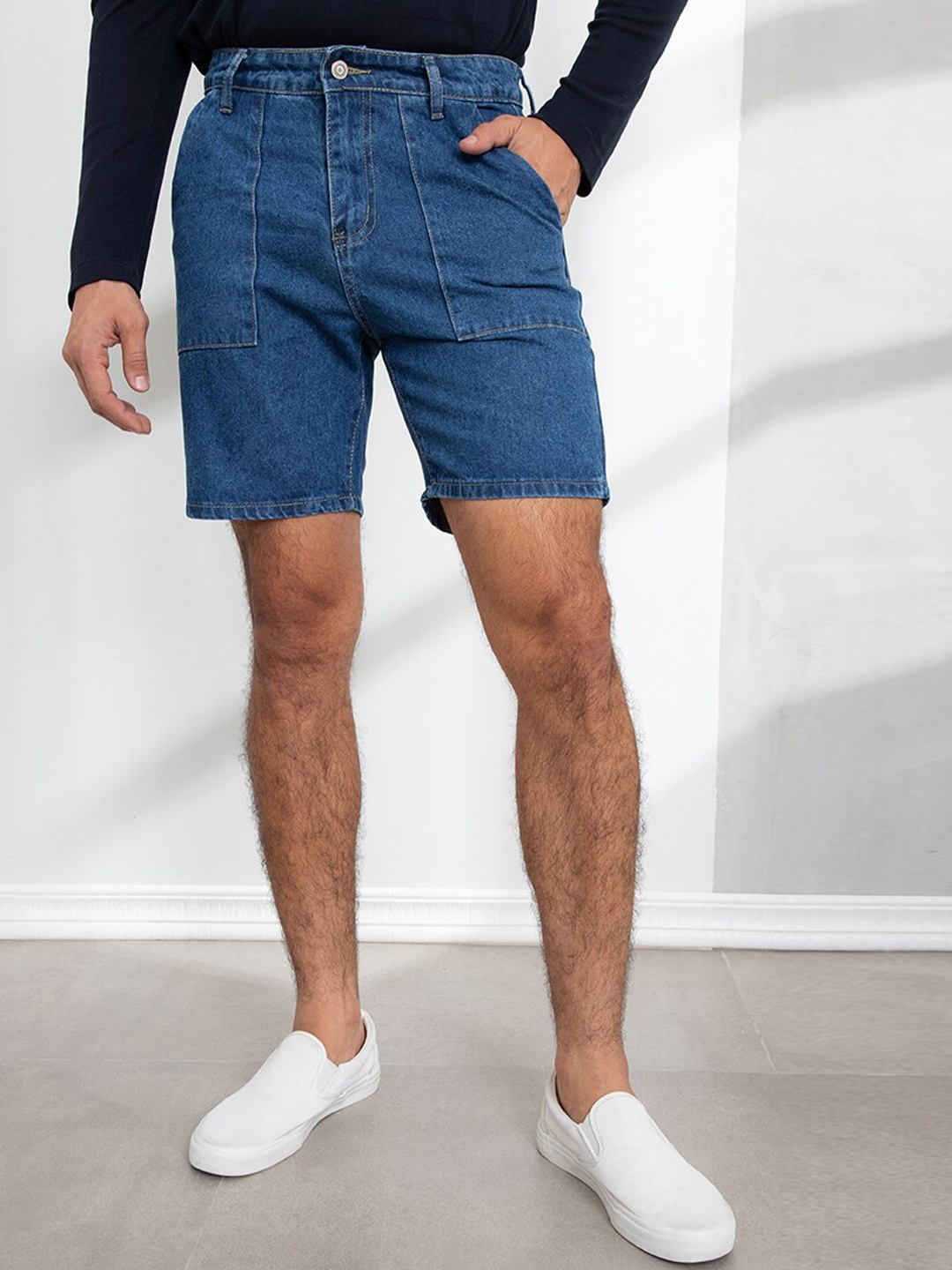 

ORIGIN BY ZALORA Men Blue Organic Cotton Denim Shorts