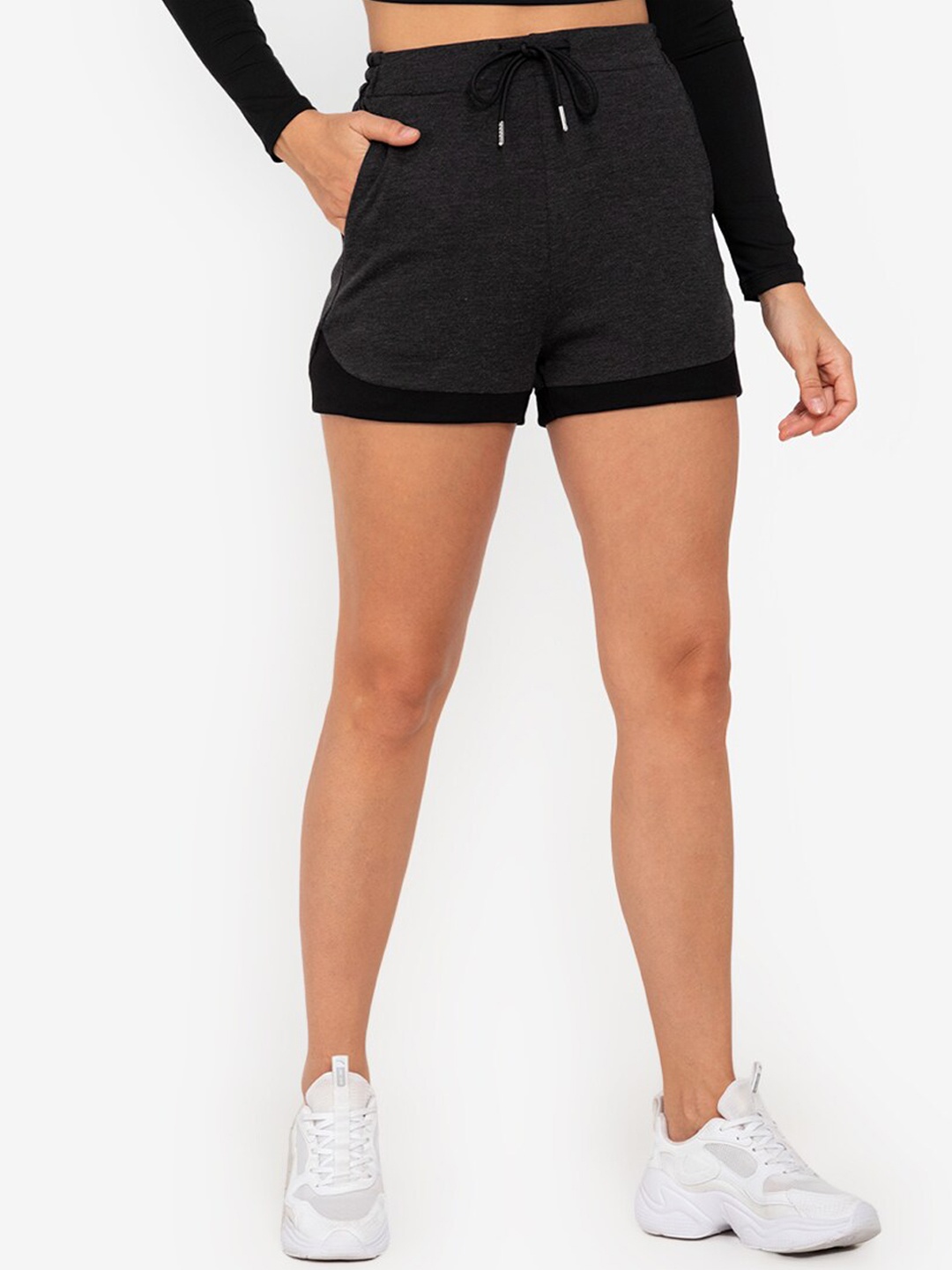 

ZALORA ACTIVE Women Black High-Rise Shorts