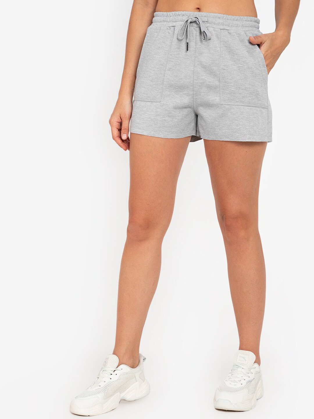 

ZALORA ACTIVE Women Grey High-Rise Shorts