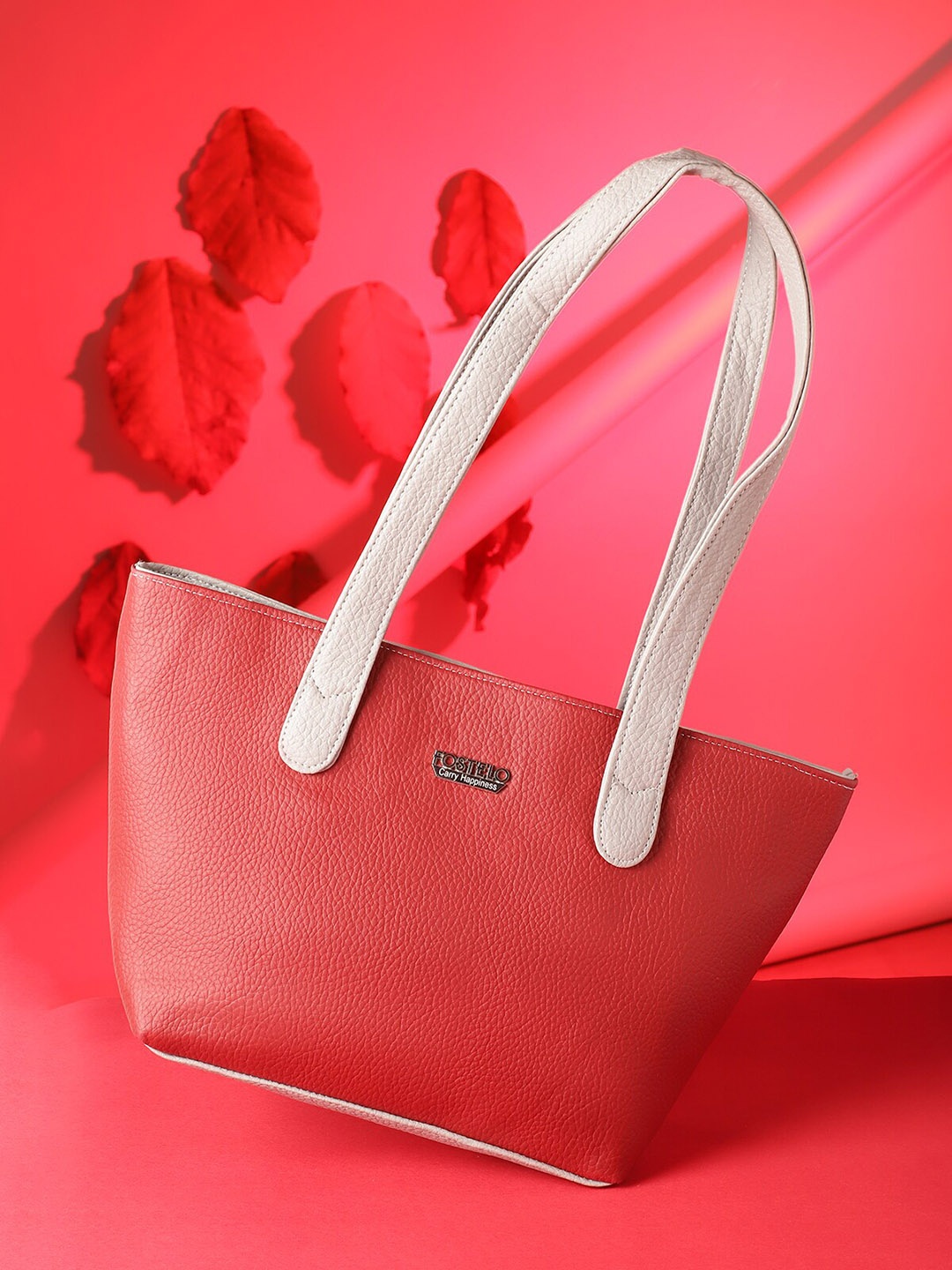 

Fostelo Maroon PU Structured Shoulder Bag with Applique