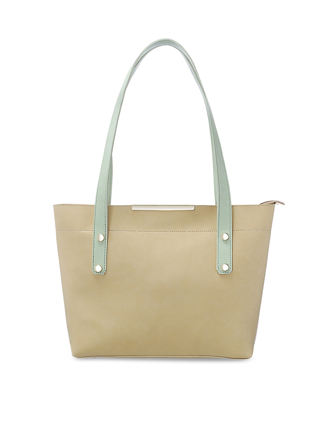 

Fostelo Beige PU Oversized Structured Shoulder Bag with Tasselled