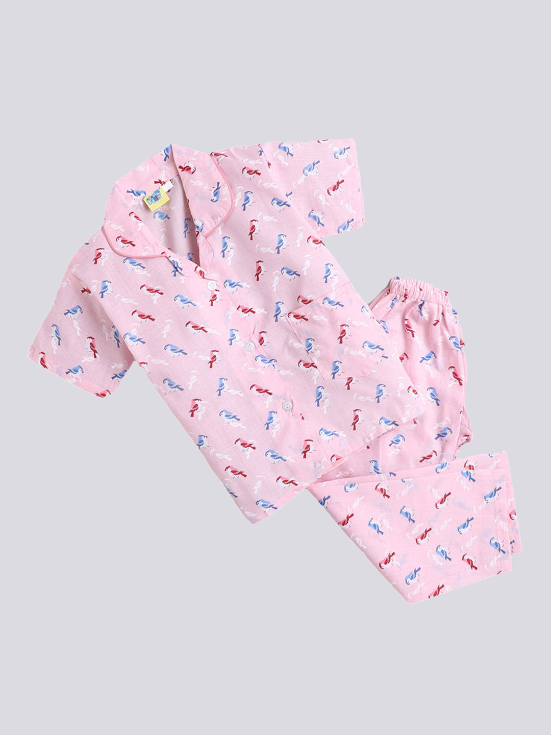 

The Magic Wand Unisex Kids Pink & Blue Printed Night suit