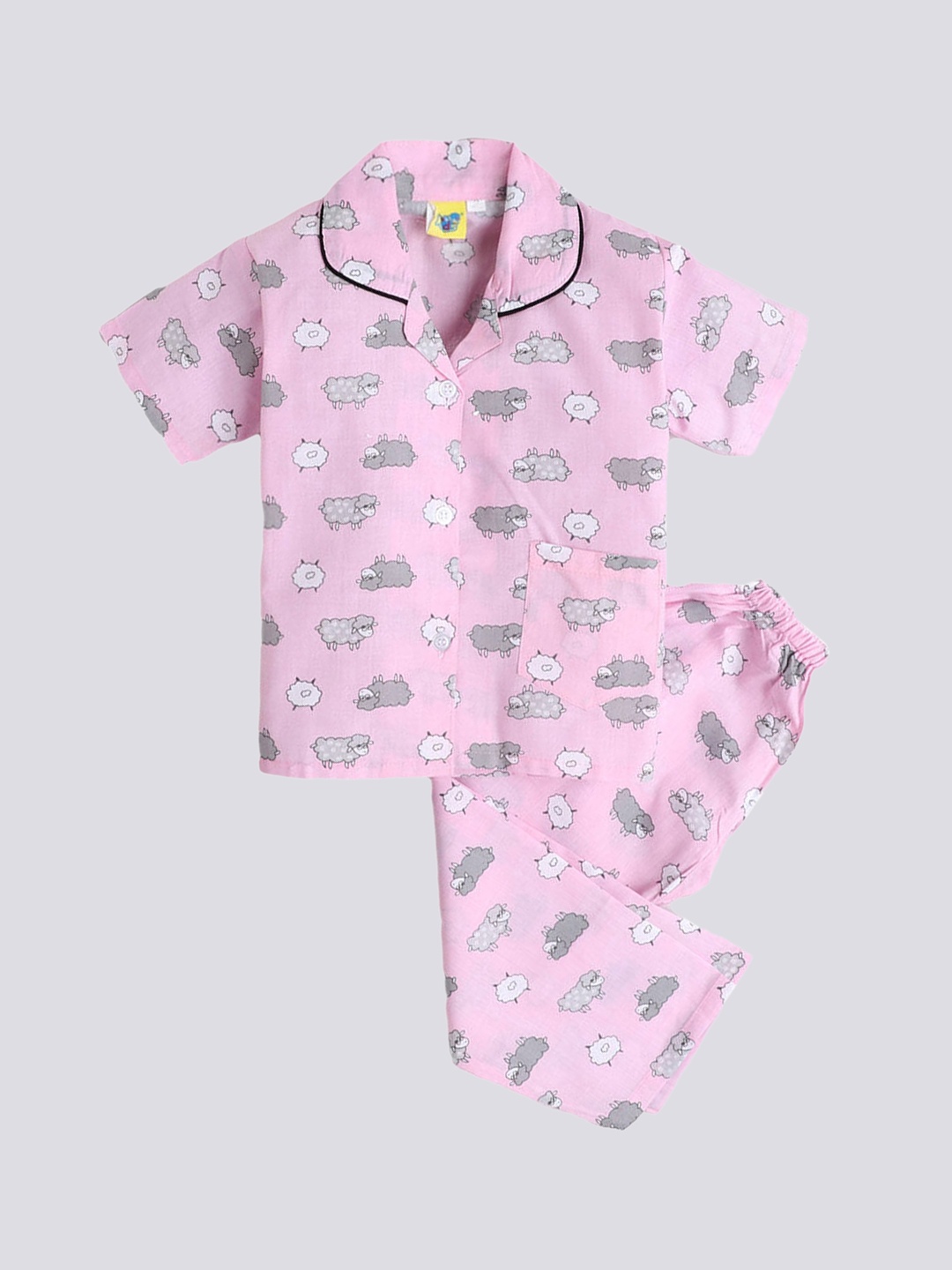 

The Magic Wand Unisex Kids Pink & White Printed Night suit