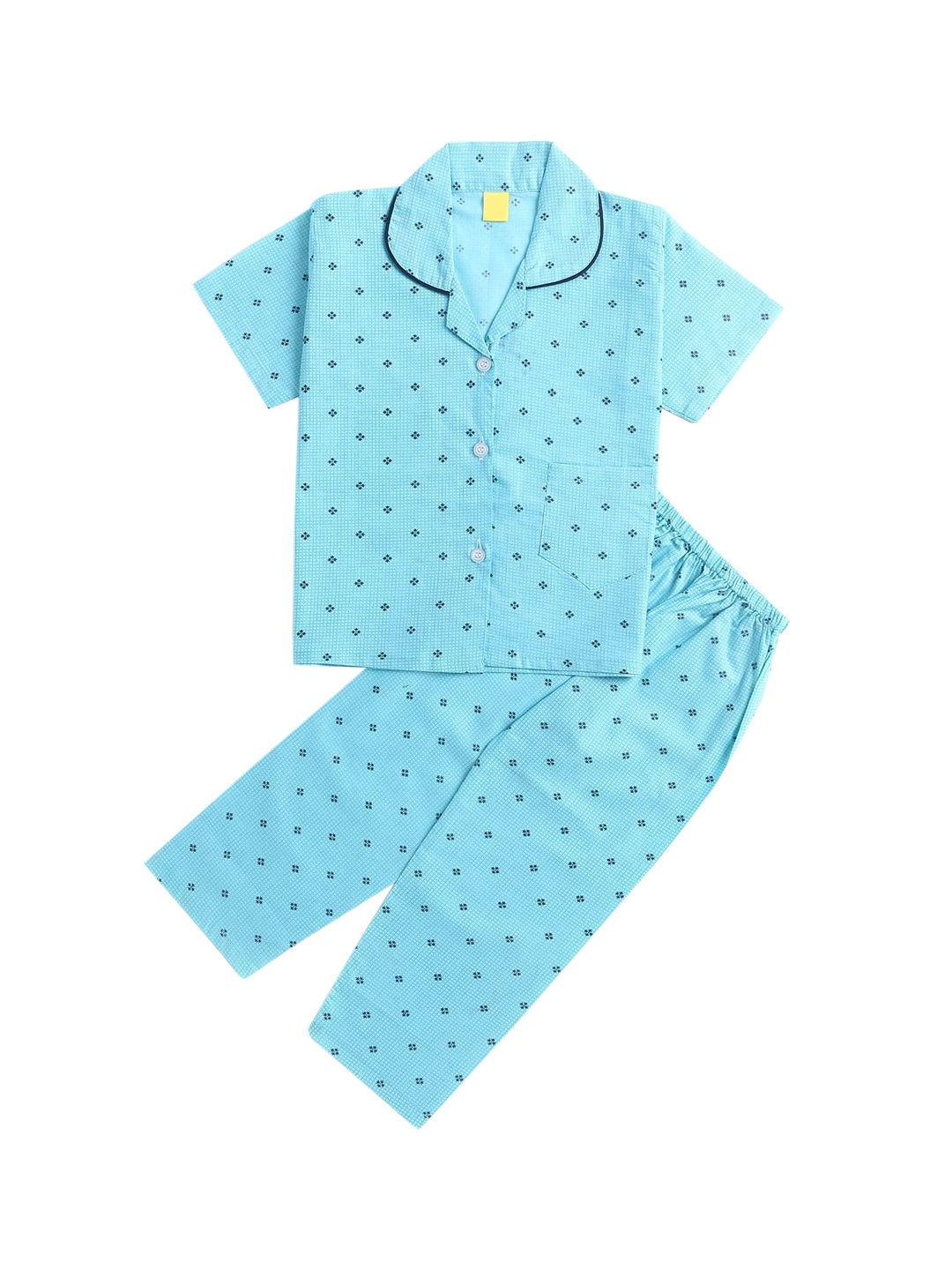 

The Magic Wand Unisex Kids Blue Printed Night suit