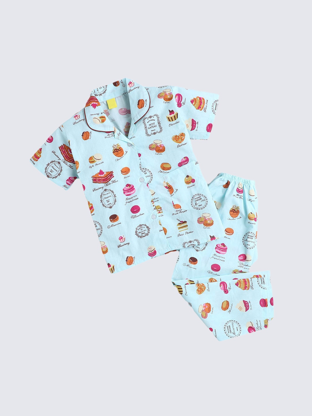 

The Magic Wand Kids Blue & Pink Printed Night suit