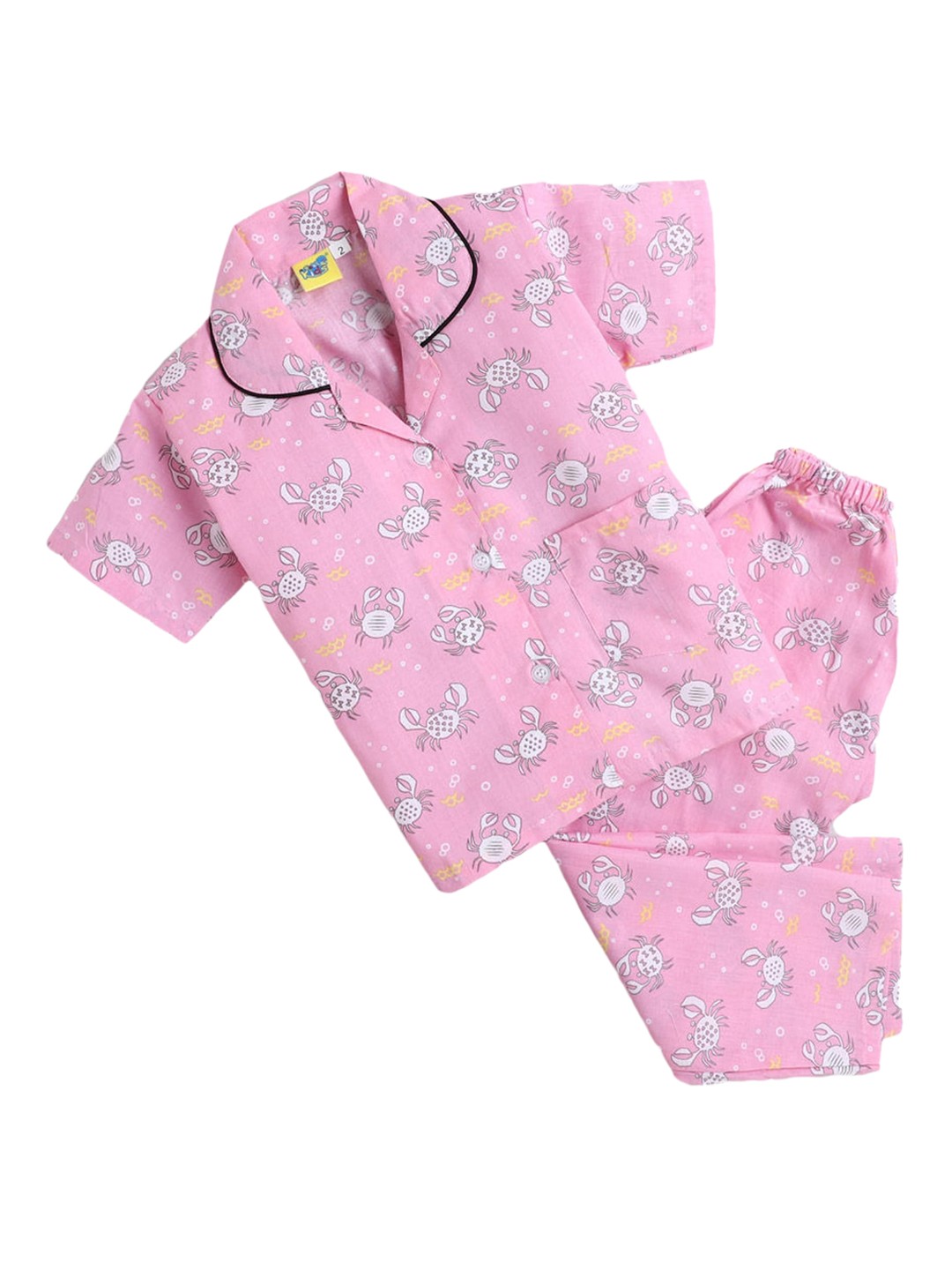 

The Magic Wand Unisex Kids Pink & White Printed Night suit