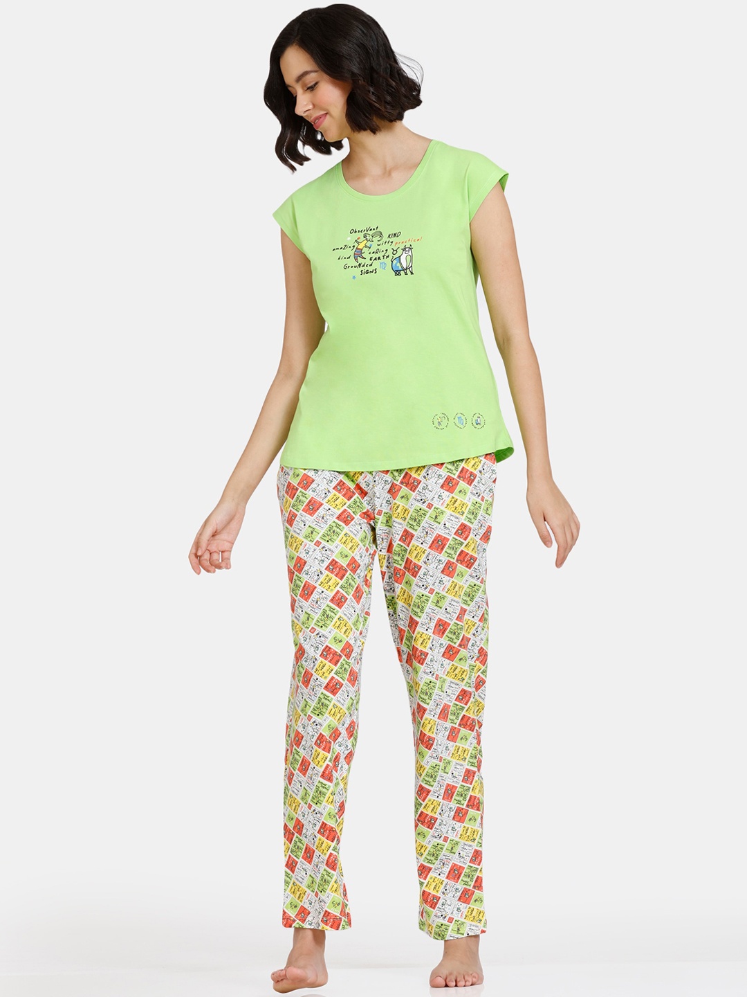 

Zivame Women Green Night suits