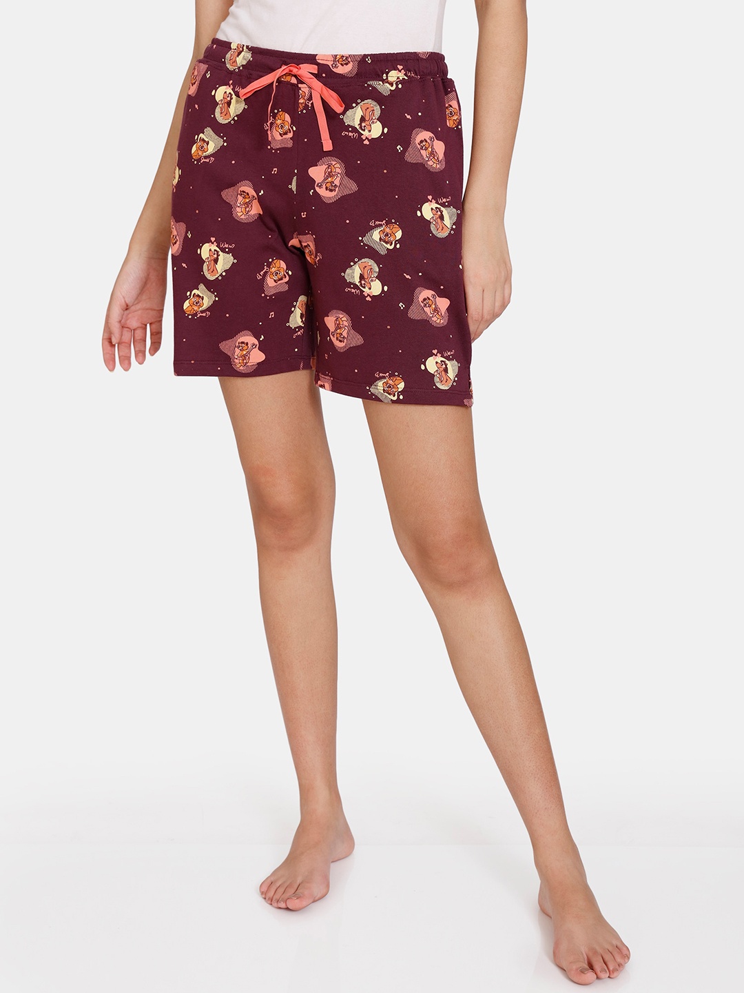 

Zivame Women Purple Floral Printed Shorts
