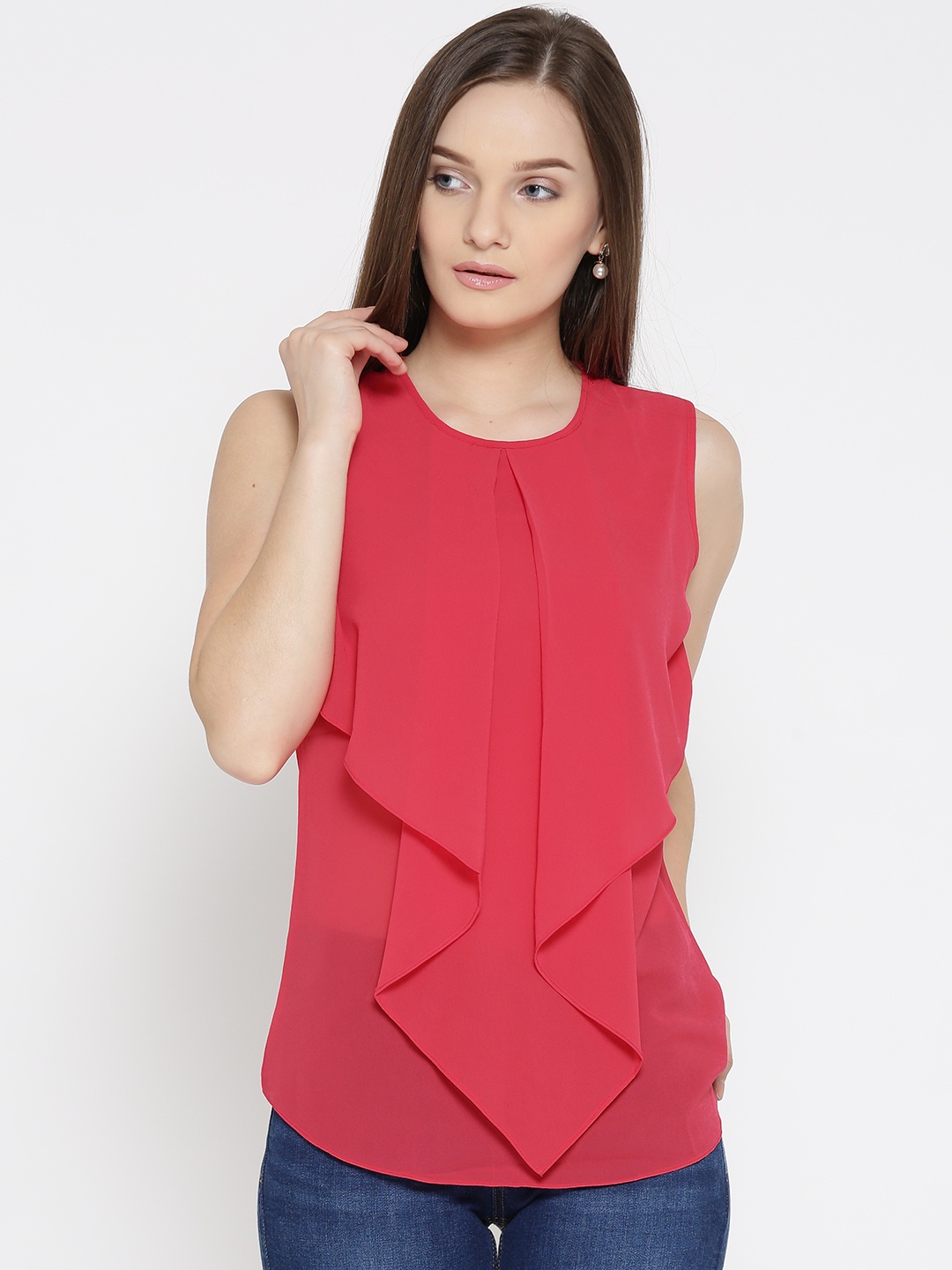 

Park Avenue Women Pink Solid Layered Top