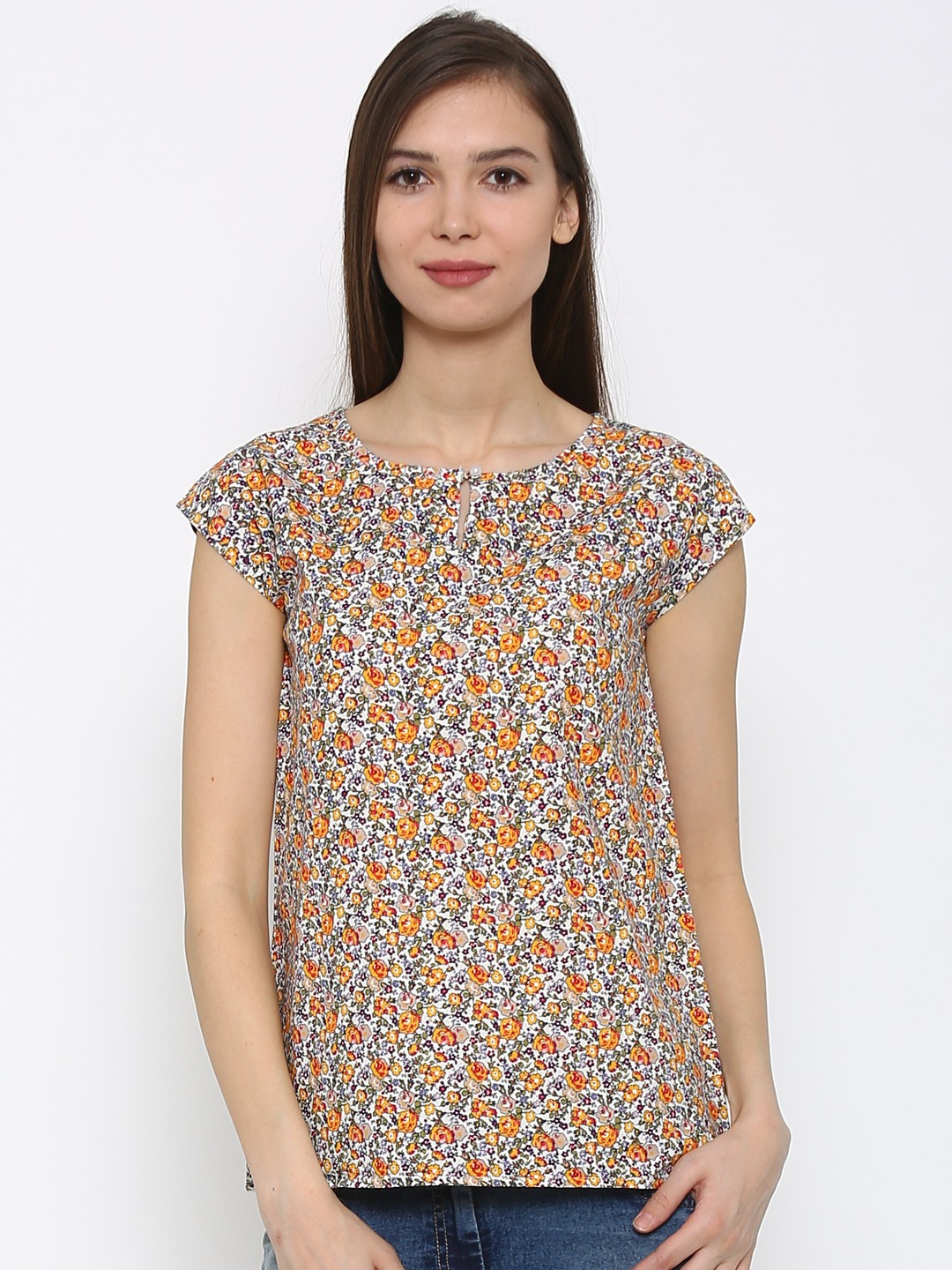 

Park Avenue Women Multicolour Floral Print Pure Cotton Top, Multi