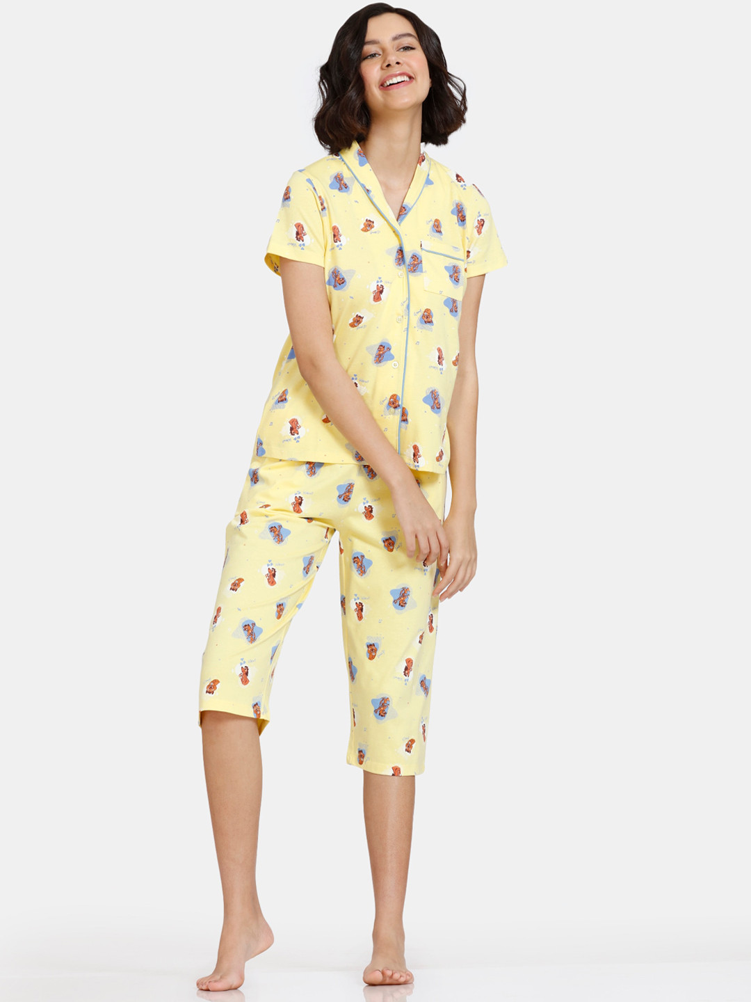 

Zivame Women Yellow Night suits