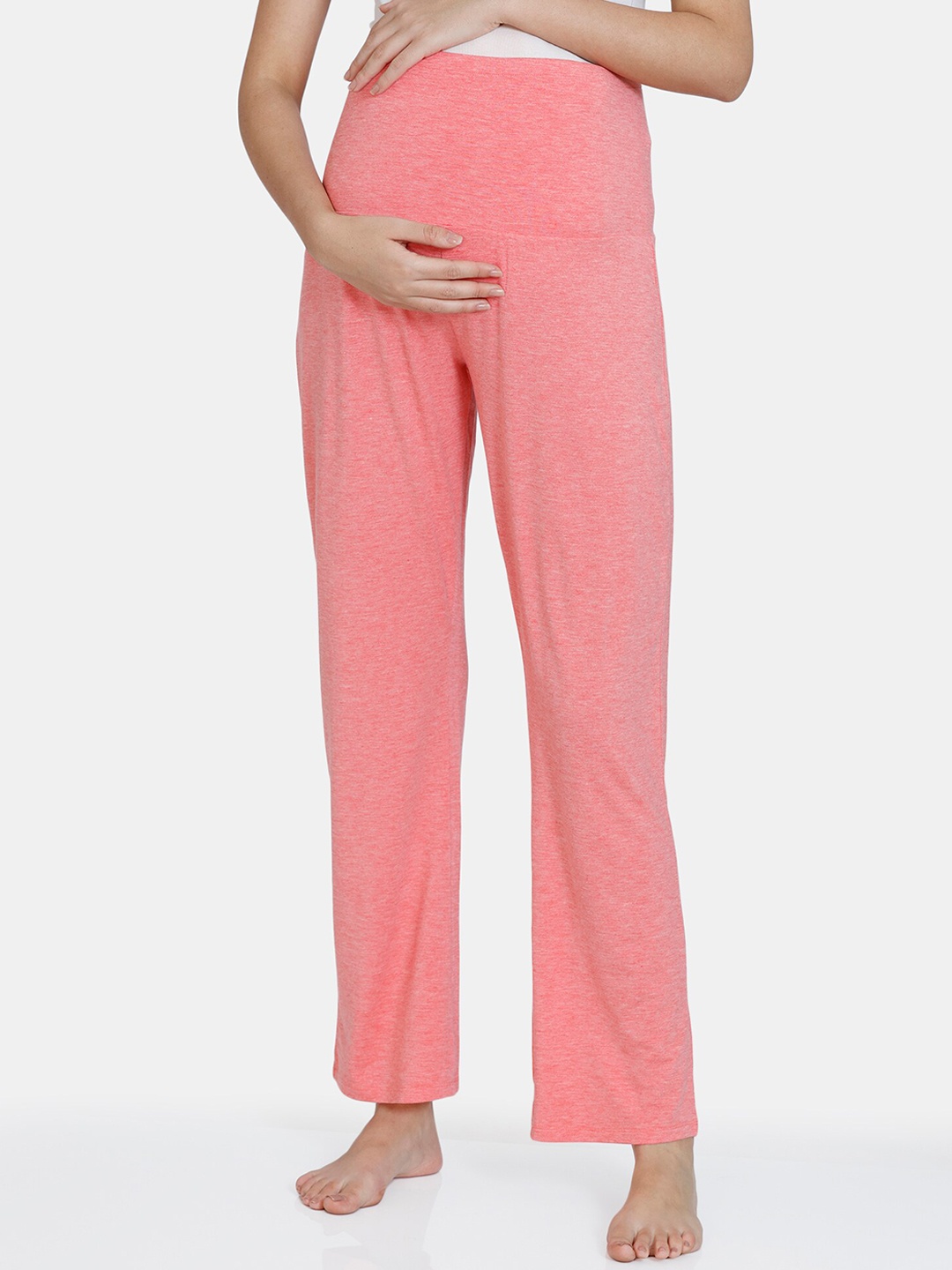 

Zivame Maternity Pink Solid Lounge Pants
