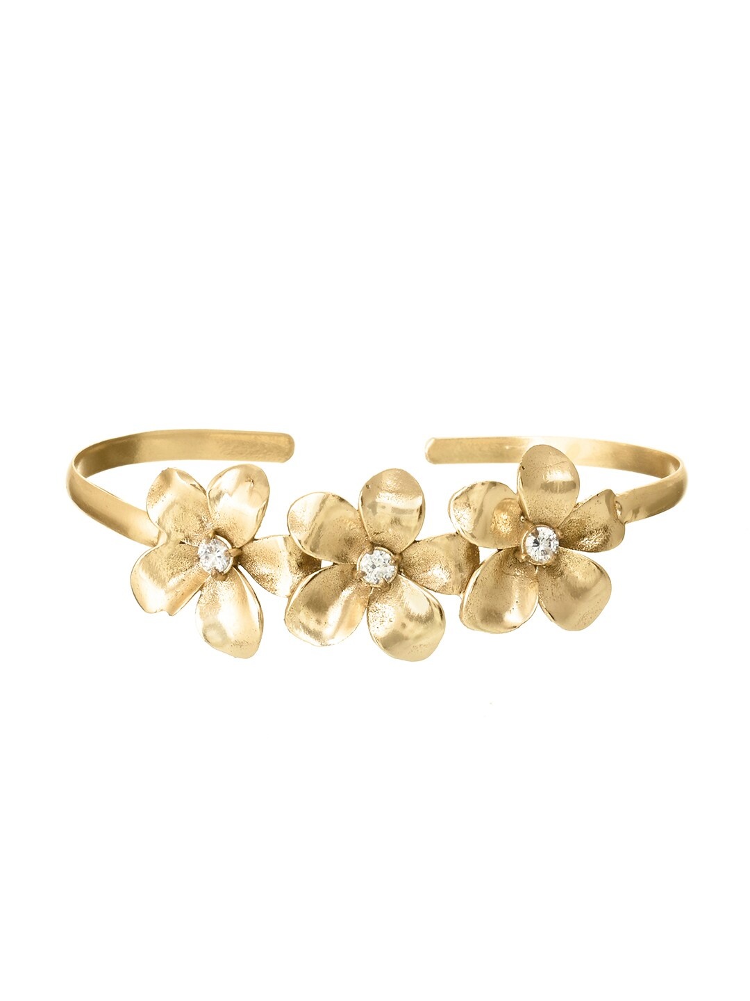 

INDYA Women White Gold-Plated Cuff Bracelet