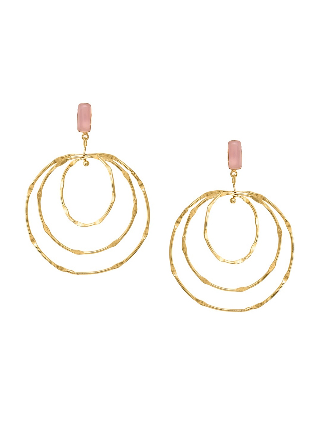 

INDYA Gold-Plated Hoop Drop Earrings