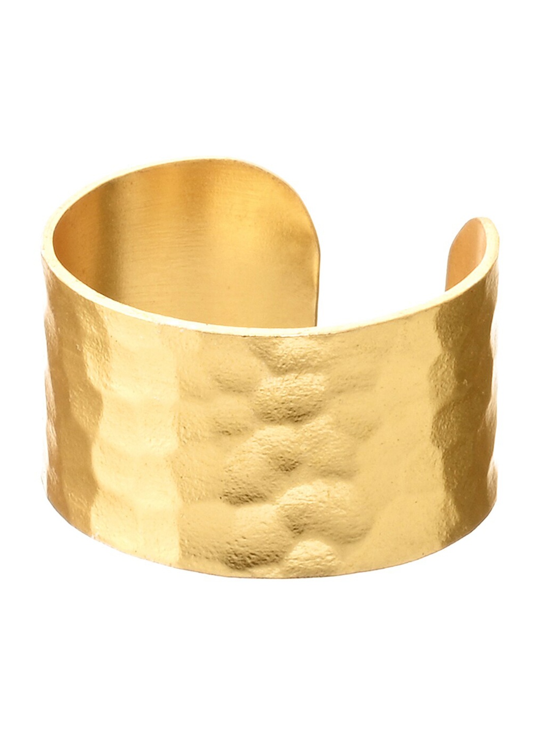 

INDYA Gold-Plated Hammered Adjustable Finger Ring