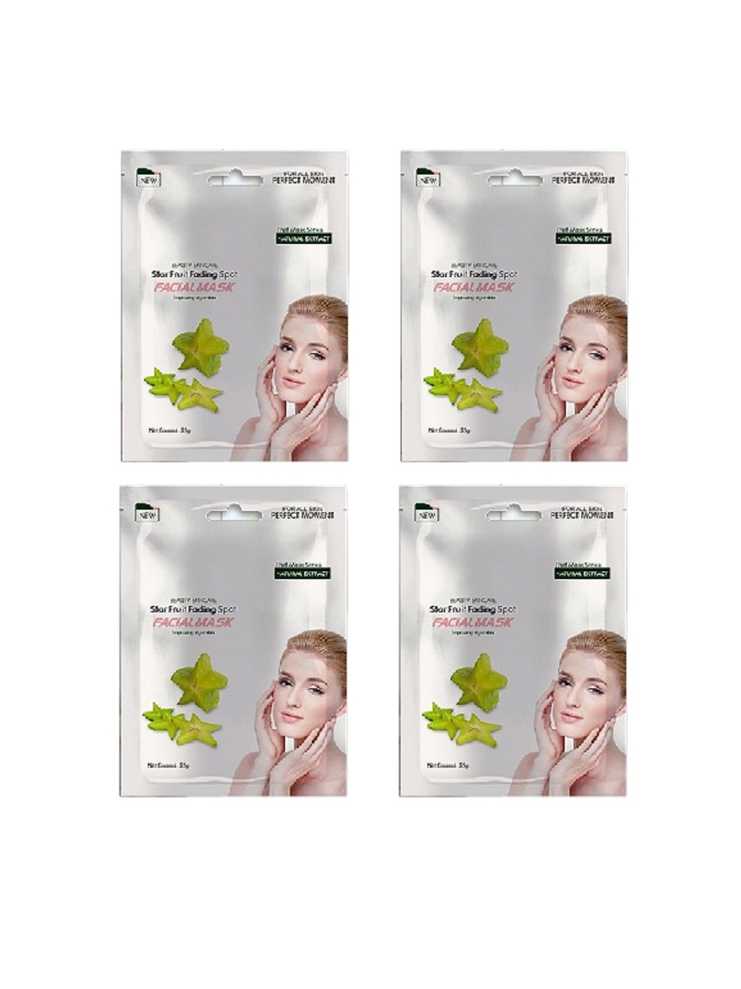 

MONDSUB Set Of 4 Star Fruit Face Sheet Mask - 25 gm, Na