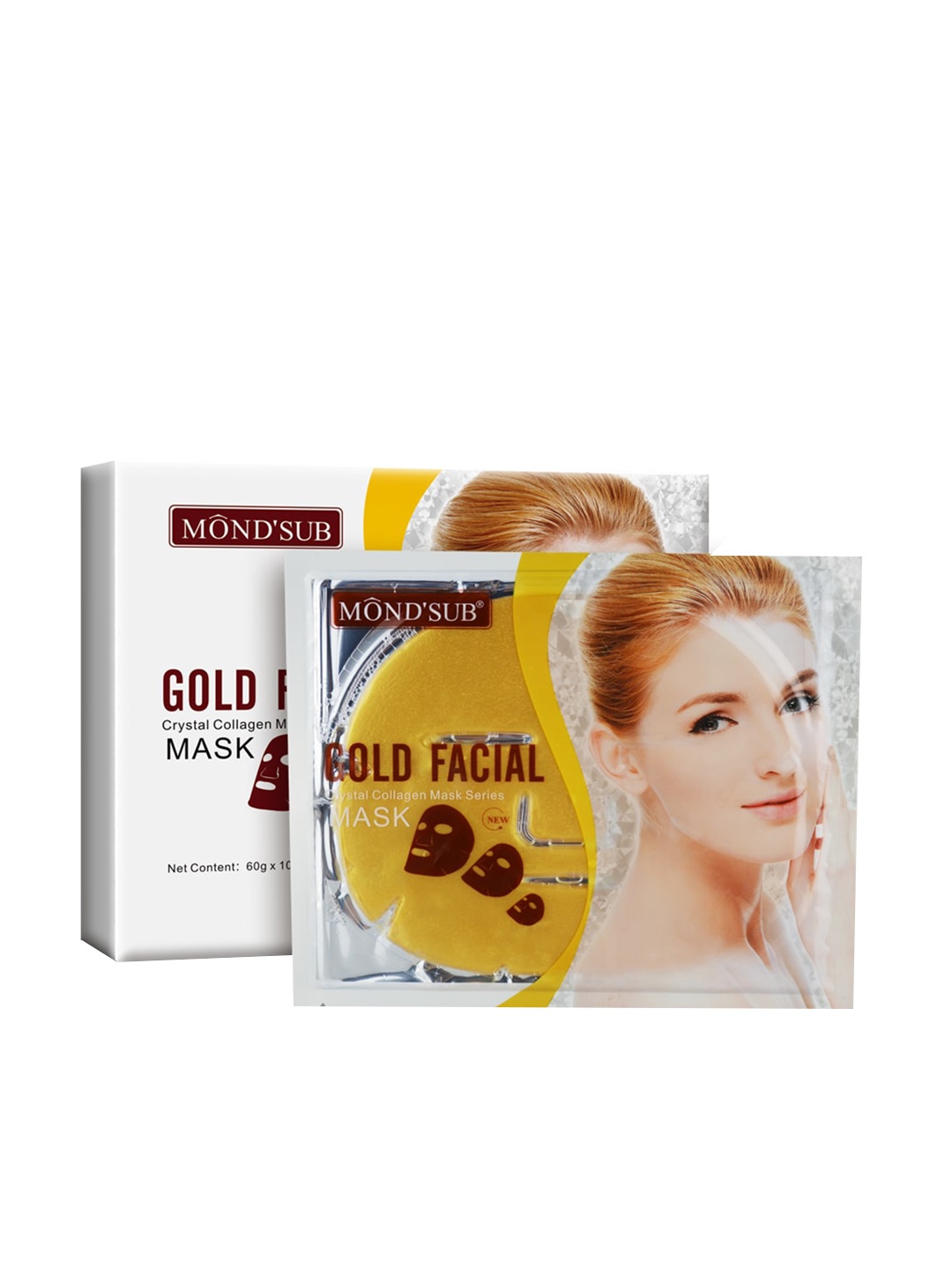 

MONDSUB Set Of 5 Gold Collagen Facial Mask, Na