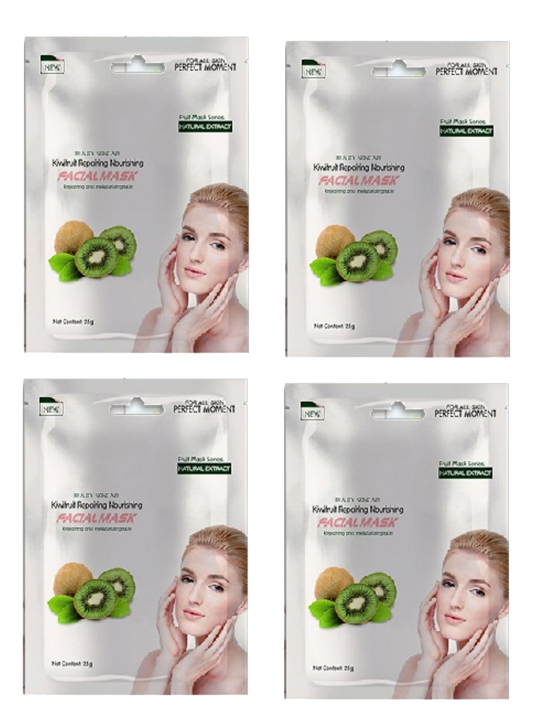 

MONDSUB Set Of 4 Kiwi Fruit Face Sheet Mask, Na