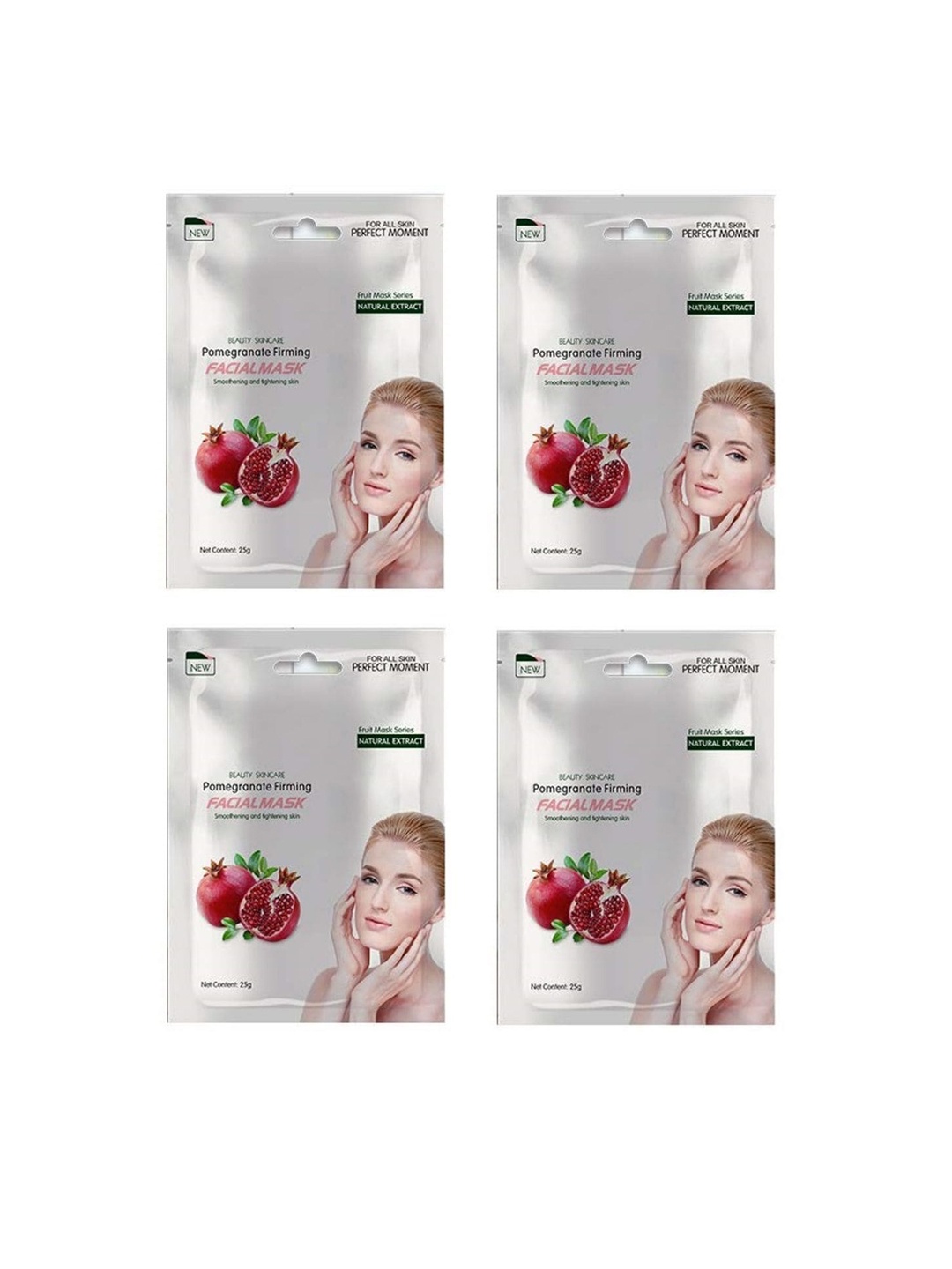 

MONDSUB Pack Of 4 Pomegranate Firming Face Sheet Mask -25G, Na