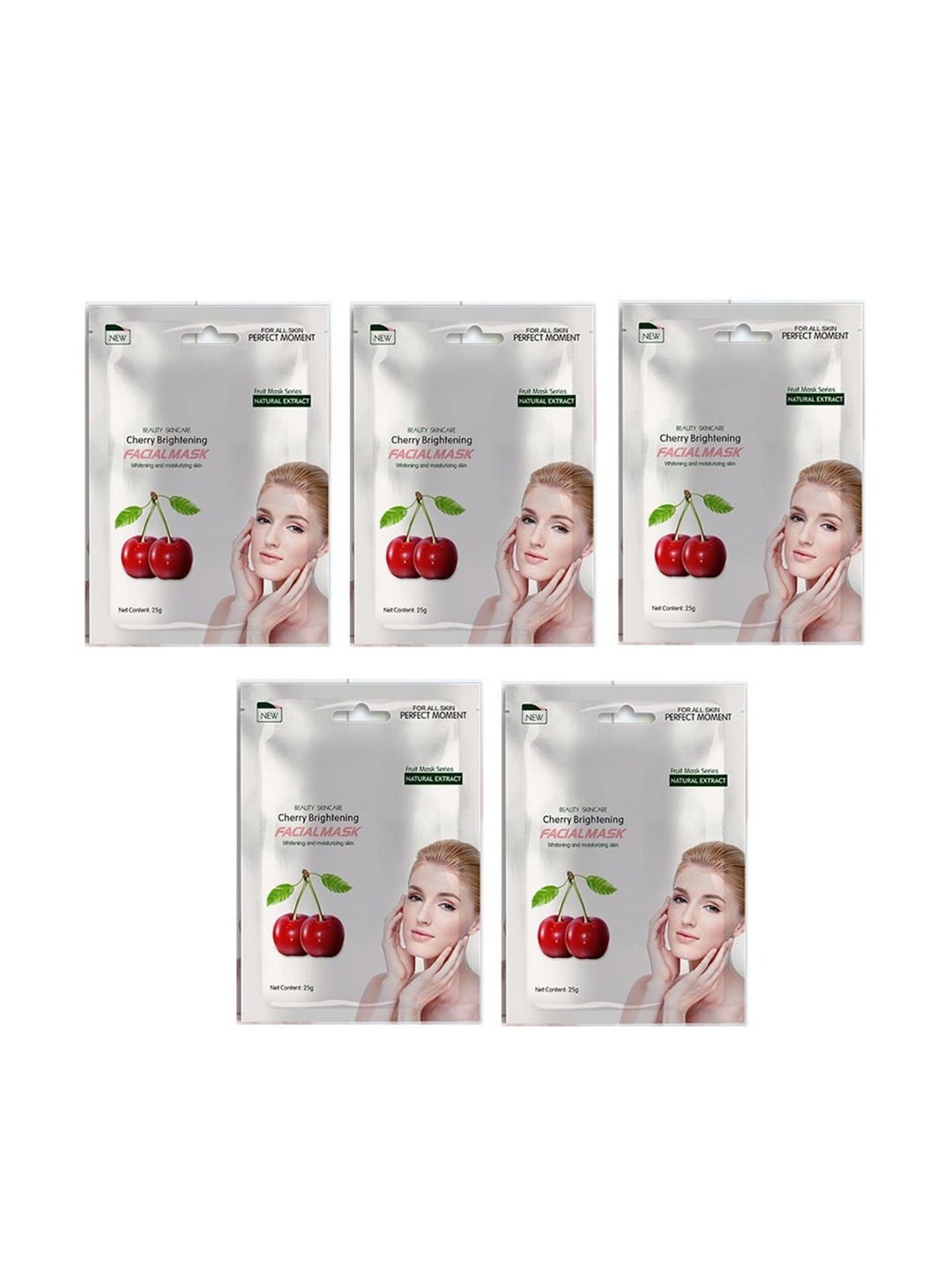 

MONDSUB Set Of 5 Cherry Fruit Face Sheet Mask - 25 gm, Na