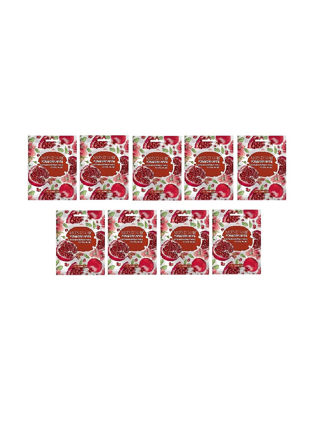 

MONDSUB Pack of 9 Sub Pomegranate Anti-Oxidant Face Sheet Mask, Na