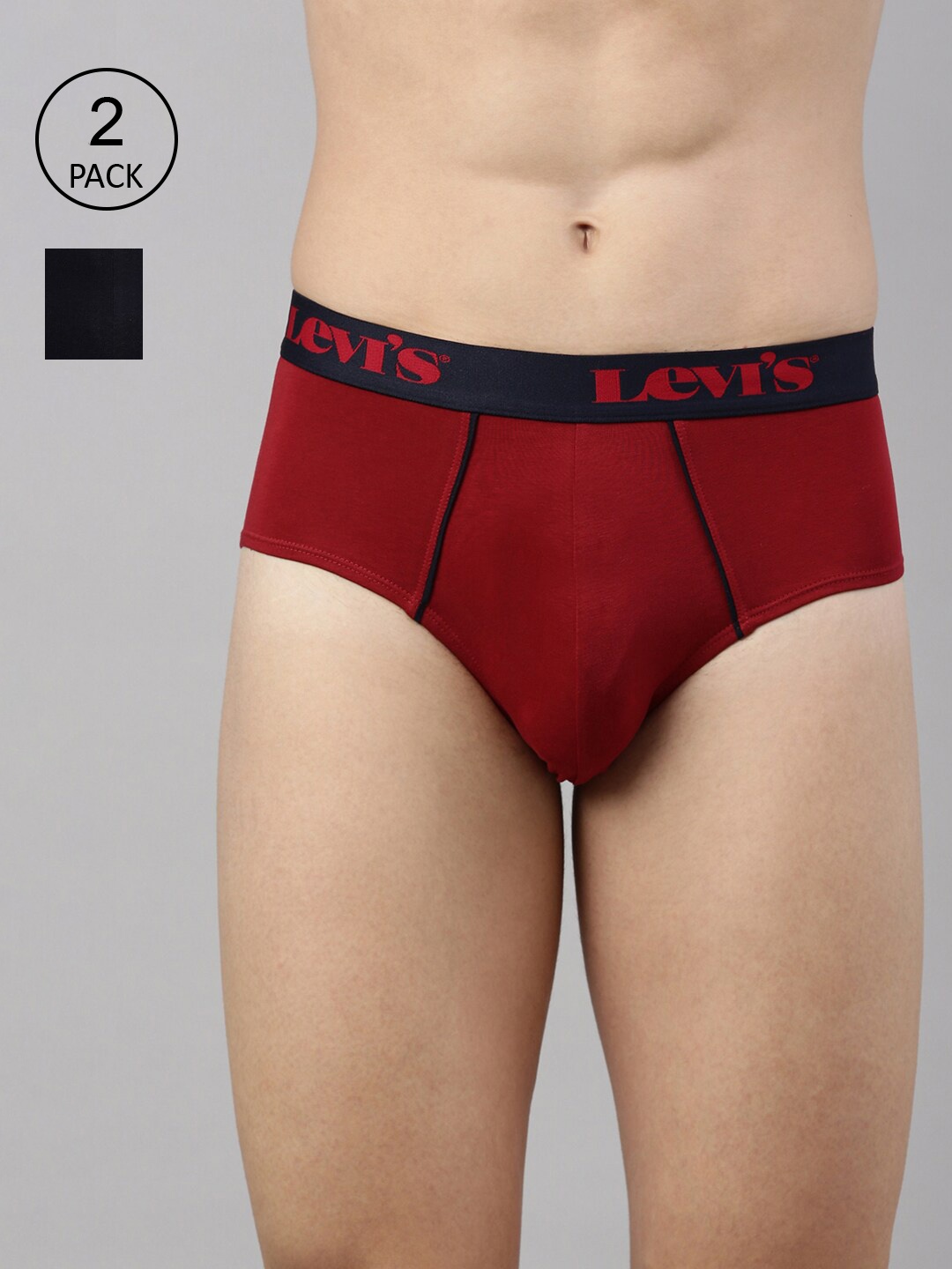 

Levis Men Pack of 2 Smartskin Technology Cotton Ultra Briefs with Tag Free Comfort #065, Red