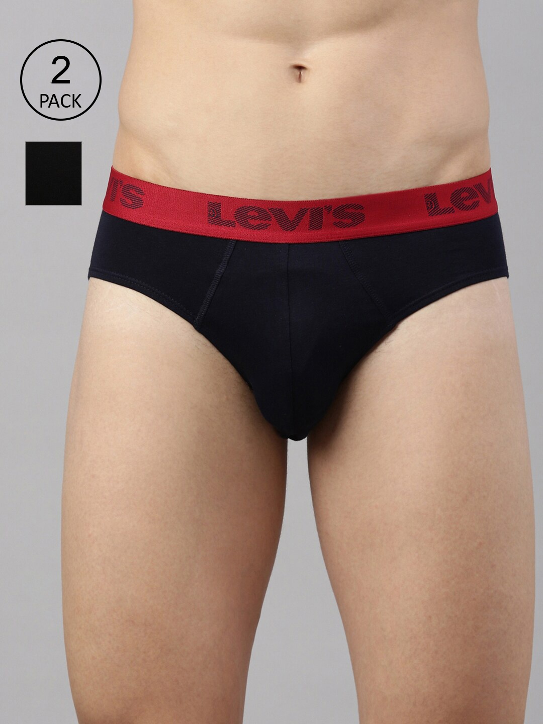 

Levis Men Pack of 2 Smartskin Technology Cotton Active Briefs with Tag Free Comfort-066, Black