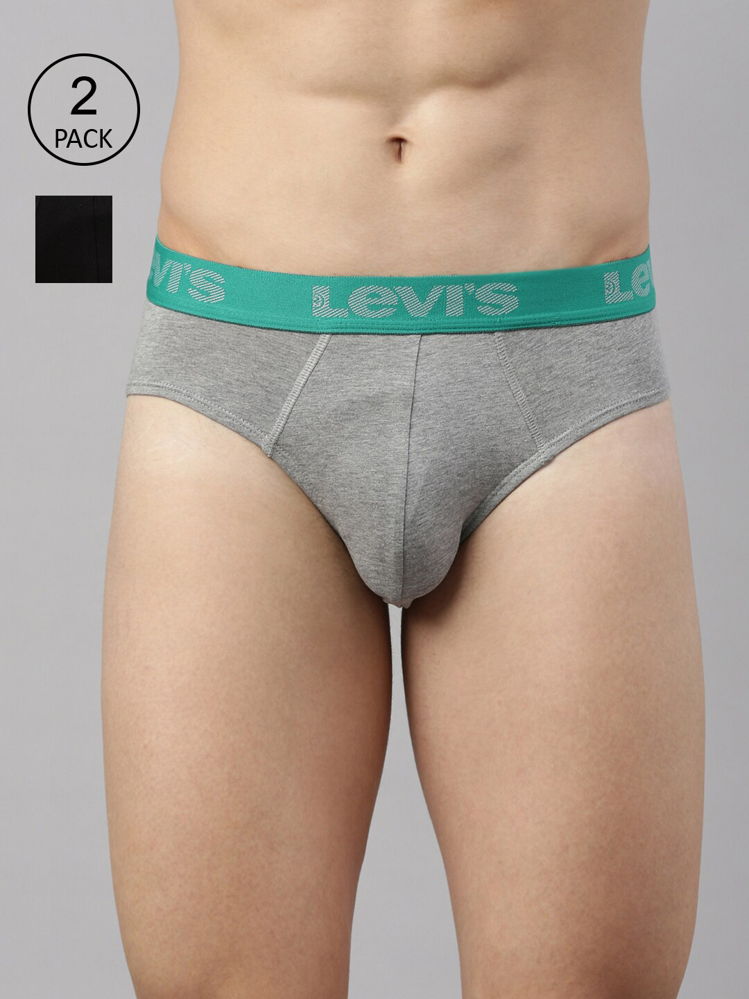 

Levis Men Pack Of 2 Smartskin Technology Cotton Active Briefs with Tag Free Comfort #066, Grey