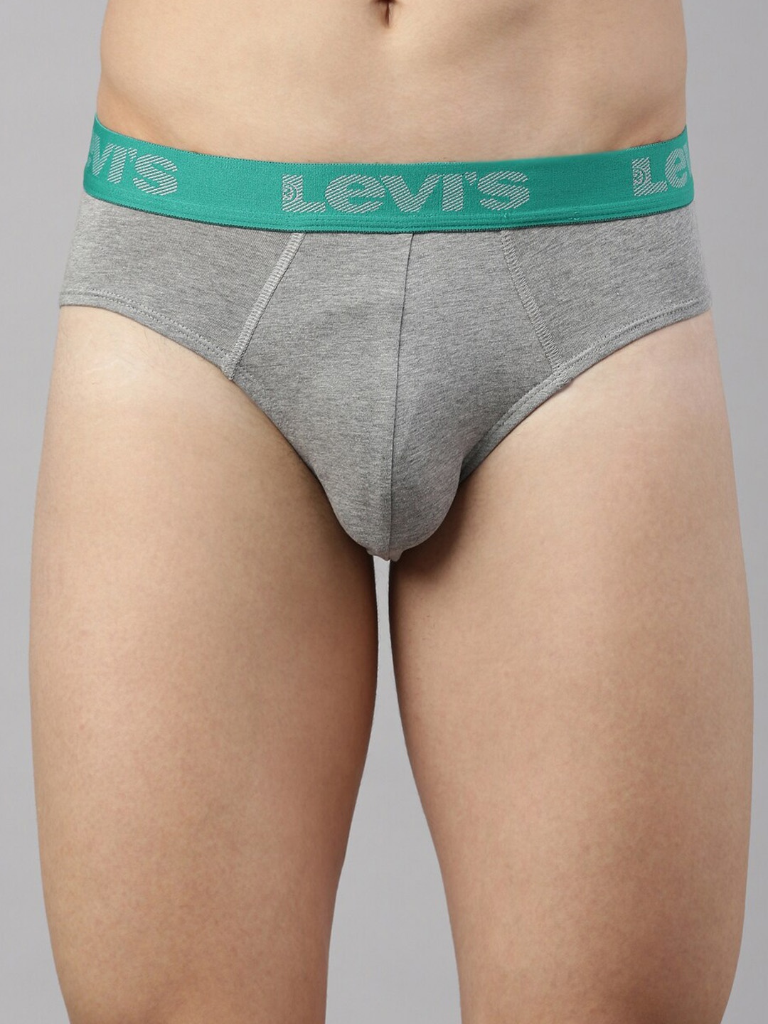 

Levis Men Smartskin Technology Cotton Active Briefs with Tag Free Comfort-066, Grey melange