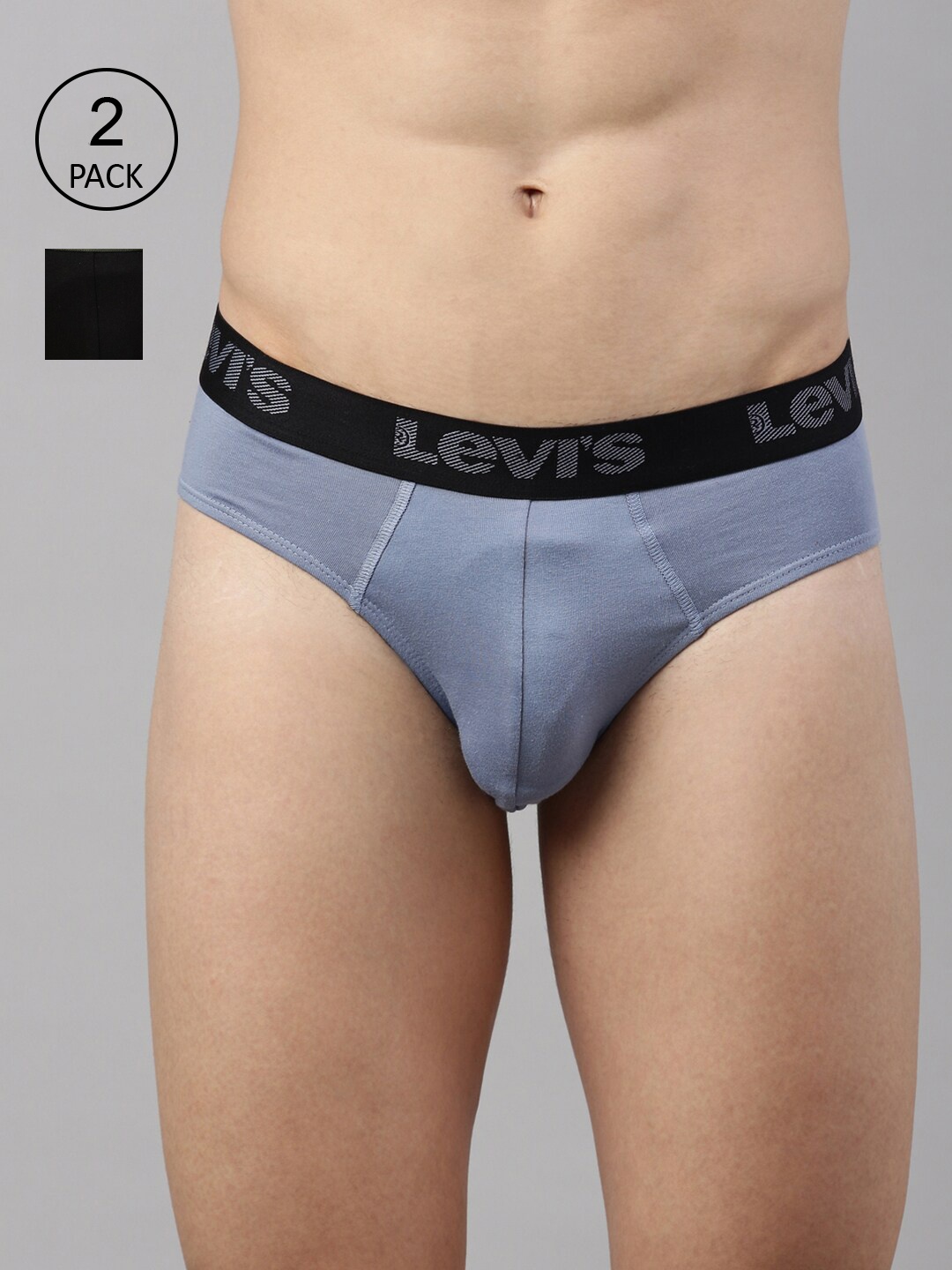 

Levis Men Pack Of 2 Smartskin Technology Active Briefs with Tag Free Comfort-066, Black