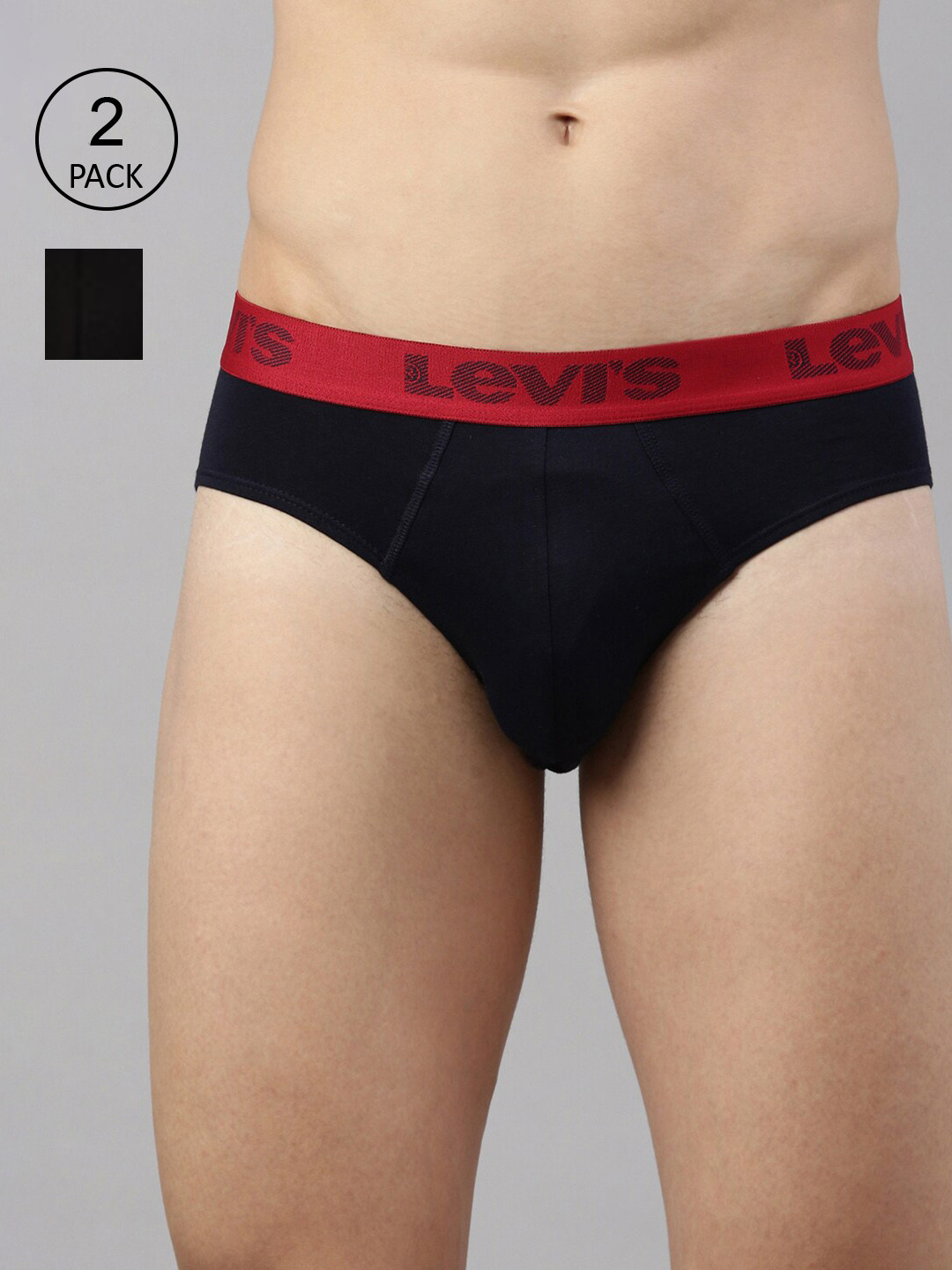 

Levis Men Pack Of 2 Smartskin Technology Active Briefs with Tag Free Comfort #066, Black