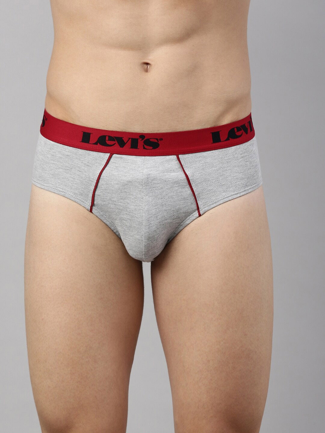 

Levis Men Smartskin Technology Pure Cotton Ultra Briefs with Tag Free Comfort #065, Grey melange
