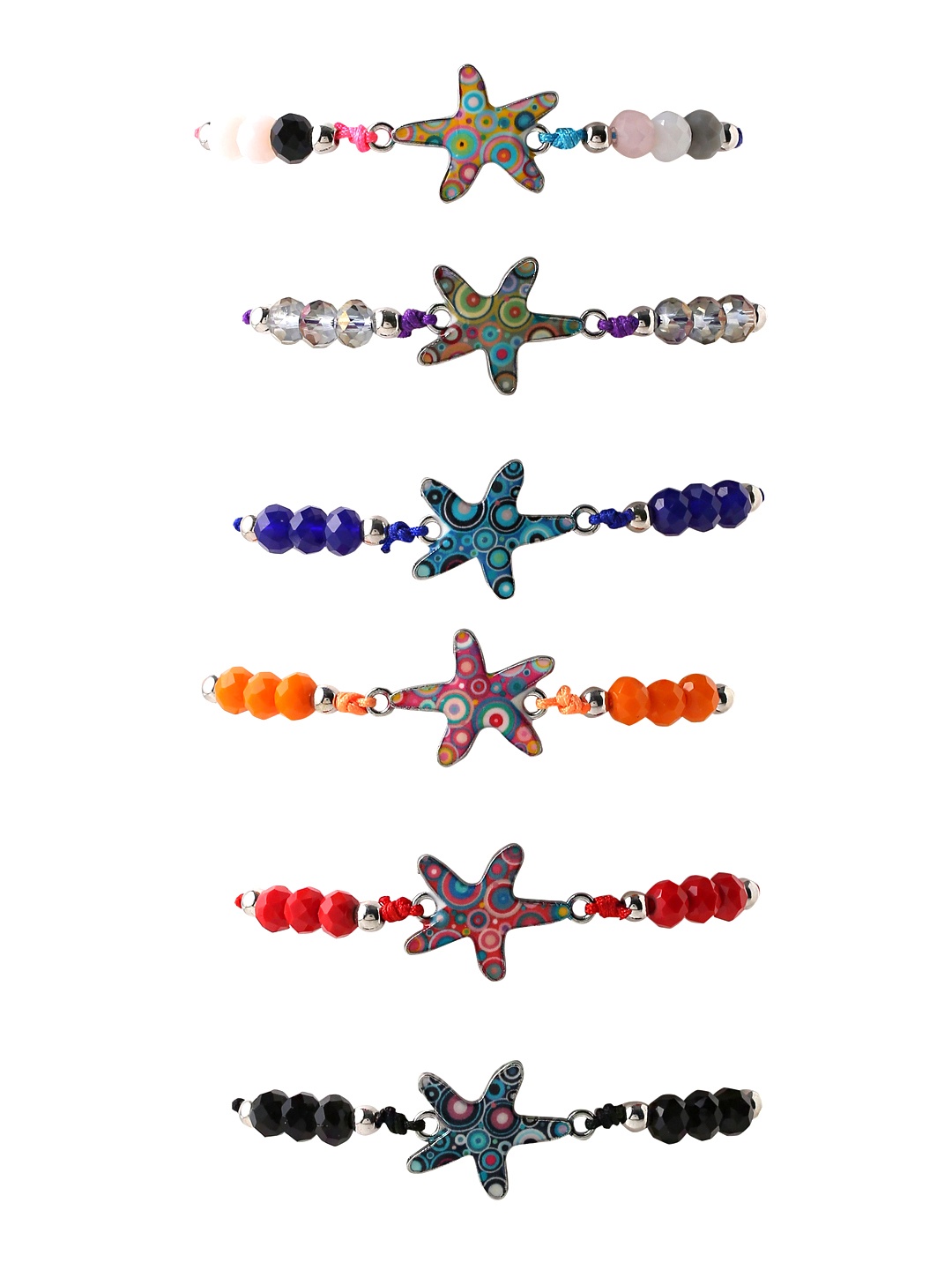

Yellow Chimes Girls 6 Pcs Woven Friendship Bracelets, Blue