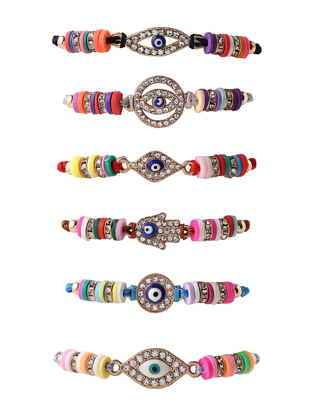 

Yellow Chimes Girls 6pcs Red & Pink Multistrand Bracelet
