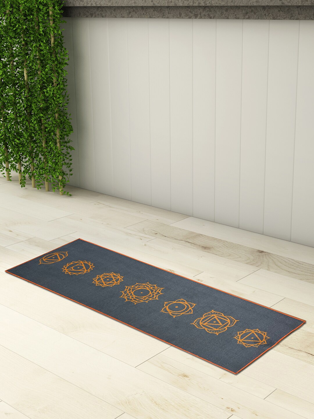 

SPACES Grey & Yellow Printed Anti-Skid Yoga Mats
