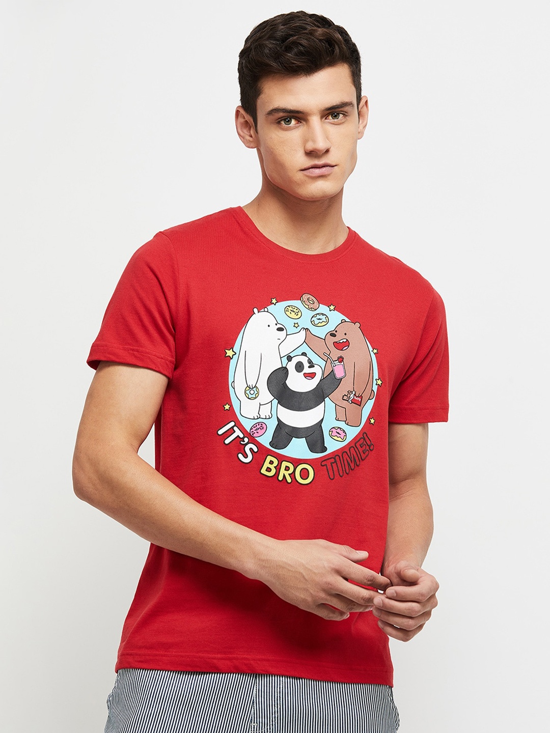 

max Men Red Printed T-shirt